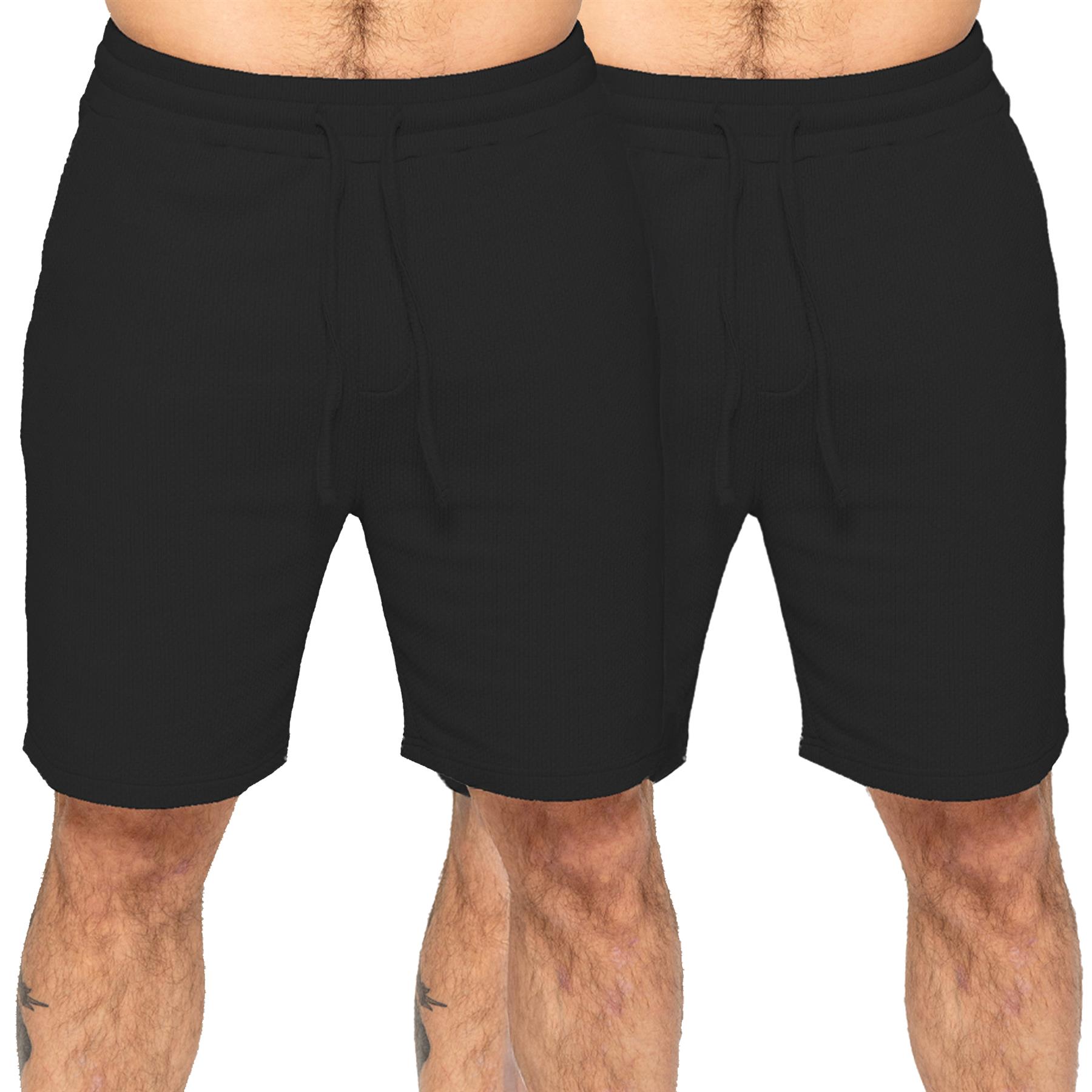 Mens Enzo Shorts Waffle Knit Elasticated Waist Regular Fit Holiday Half Pants - Picture 17 of 20