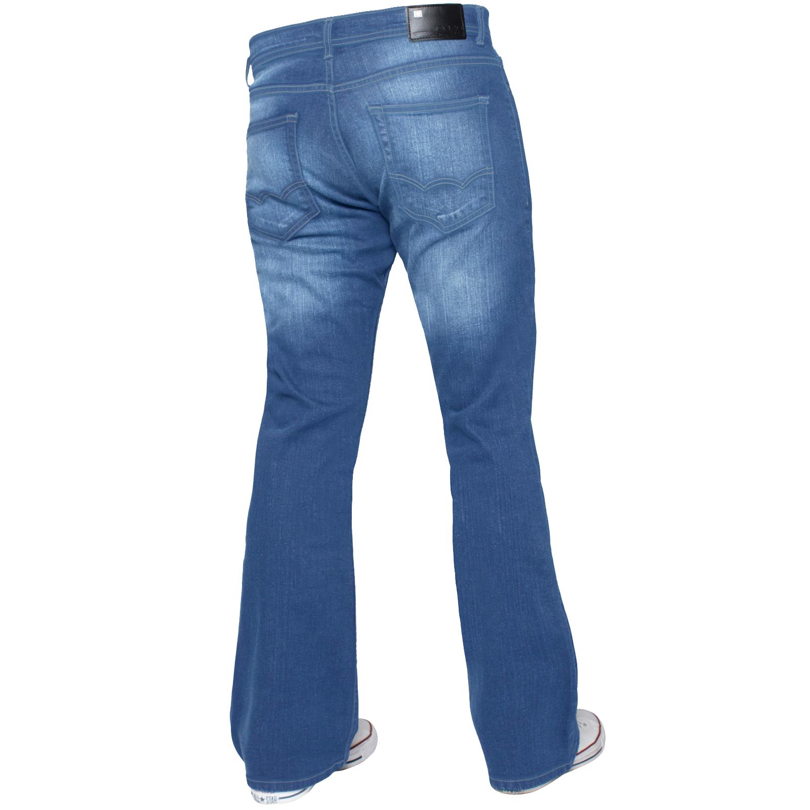 Mens Straight Bootcut Jeans Stretch Denim Pants Regular Fit Big Tall