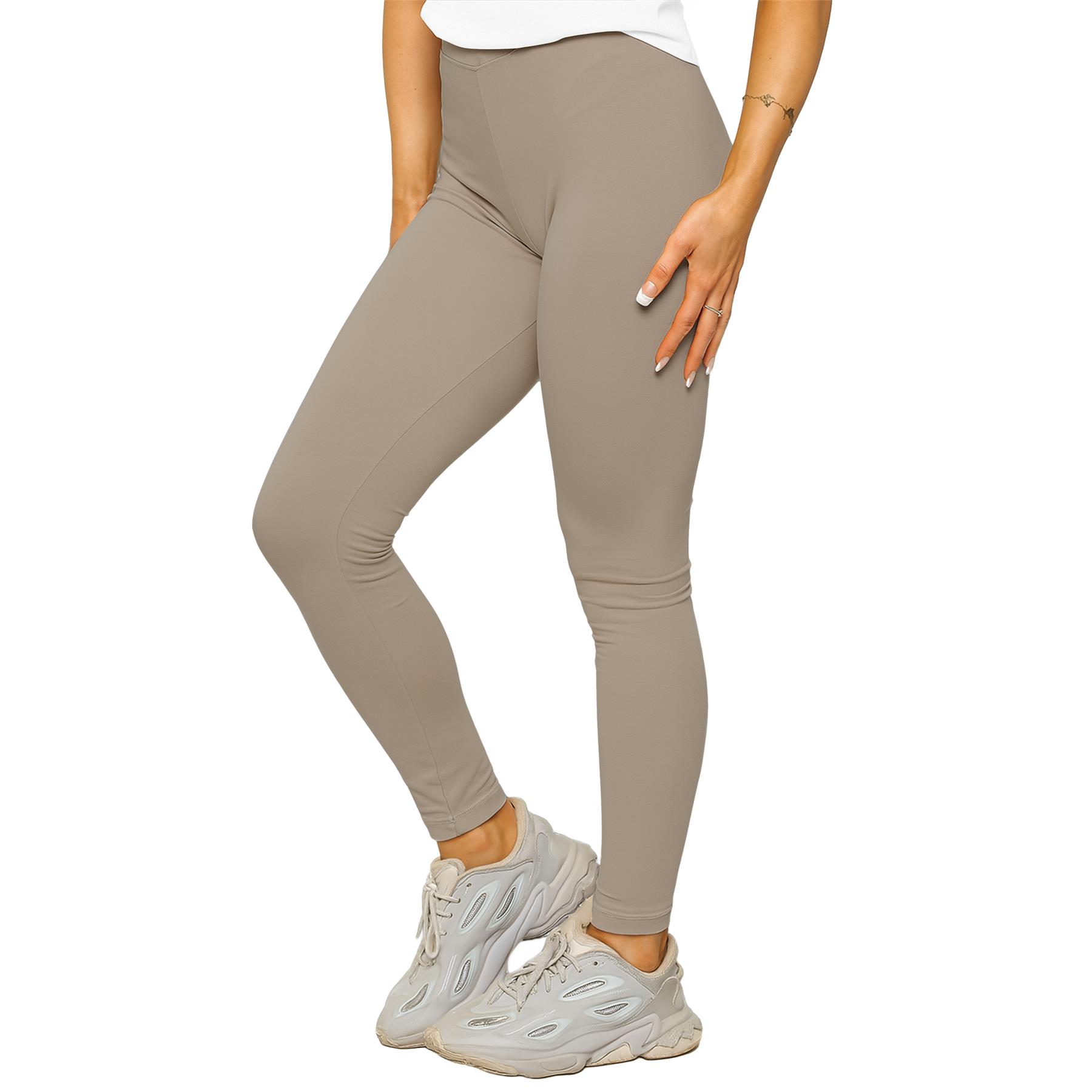 Conjunto de Conjunto para Mujer Enzo Cuello Redondo Logo Camiseta Elástica Elastizada Leggings Traje - Imagen 19 de 19