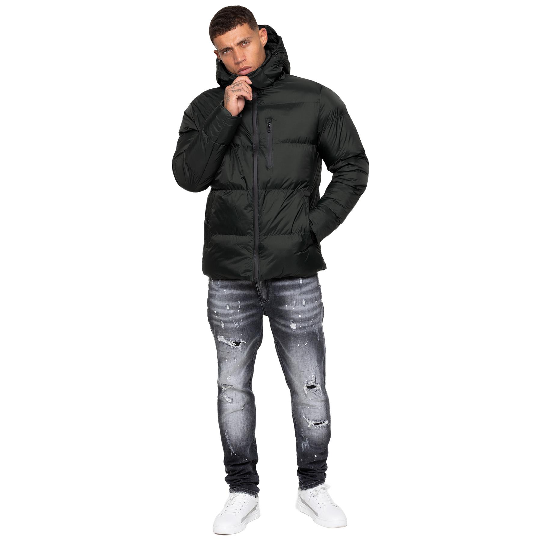 Kruze Hombre Chaqueta Acolchada Impermeable Invierno Suave Cálido Casual Capucha - Picture 15 of 28