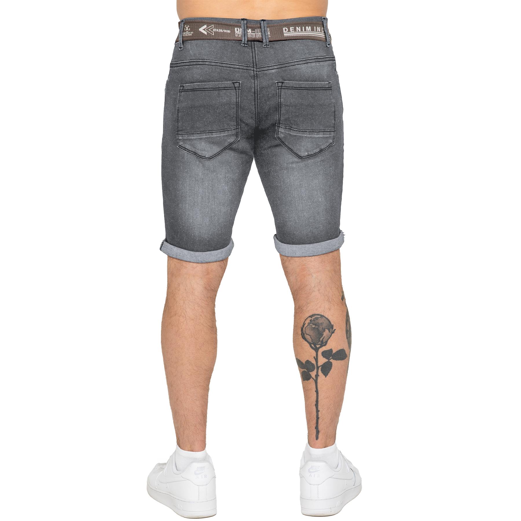 Pantalones Cortos Enzo Para Hombres Calce Ajustado Verano Elastizados Denim Medio Pantalones - Imagen 19 de 20