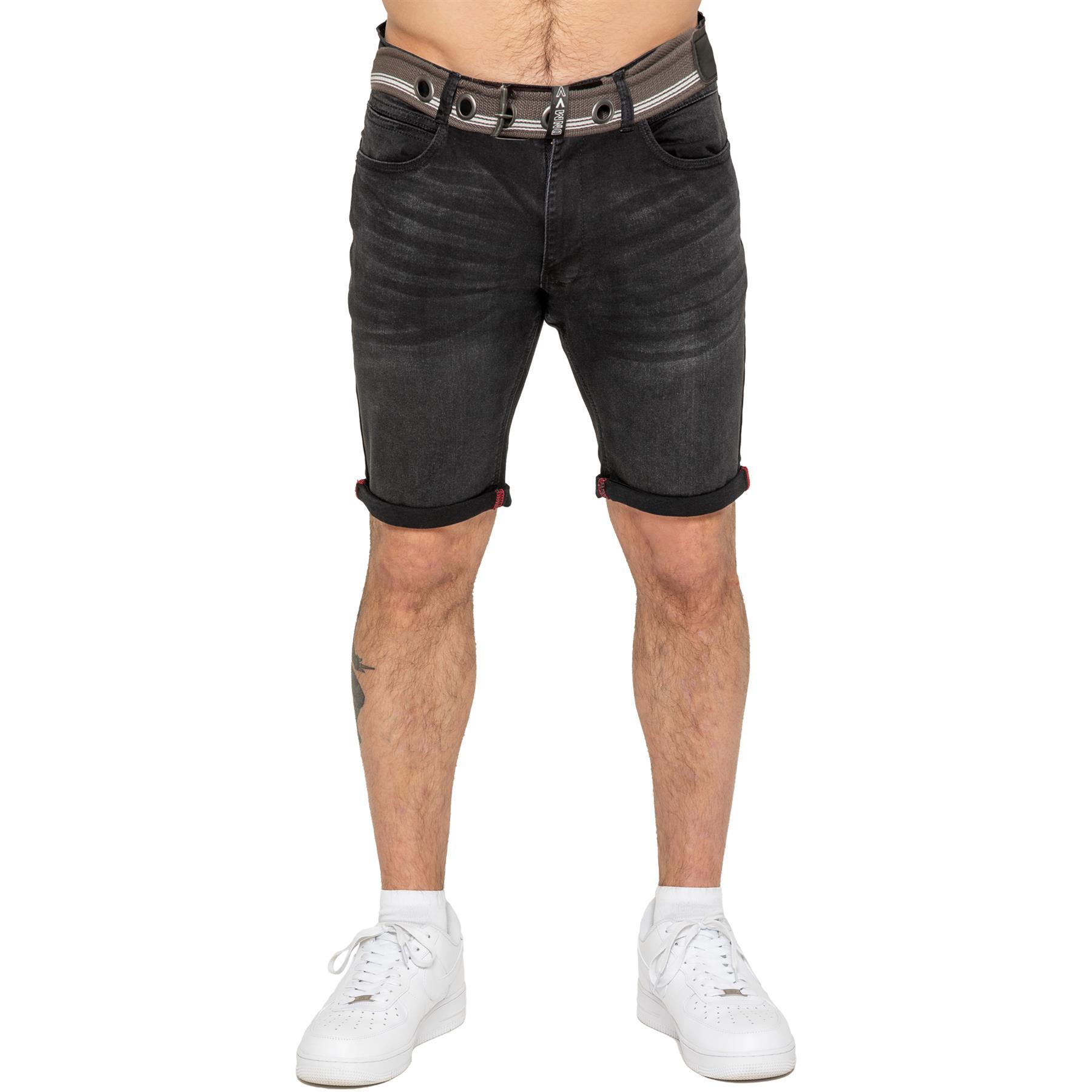Pantalones Cortos Enzo Para Hombres Calce Ajustado Verano Elastizados Denim Medio Pantalones - Imagen 6 de 20