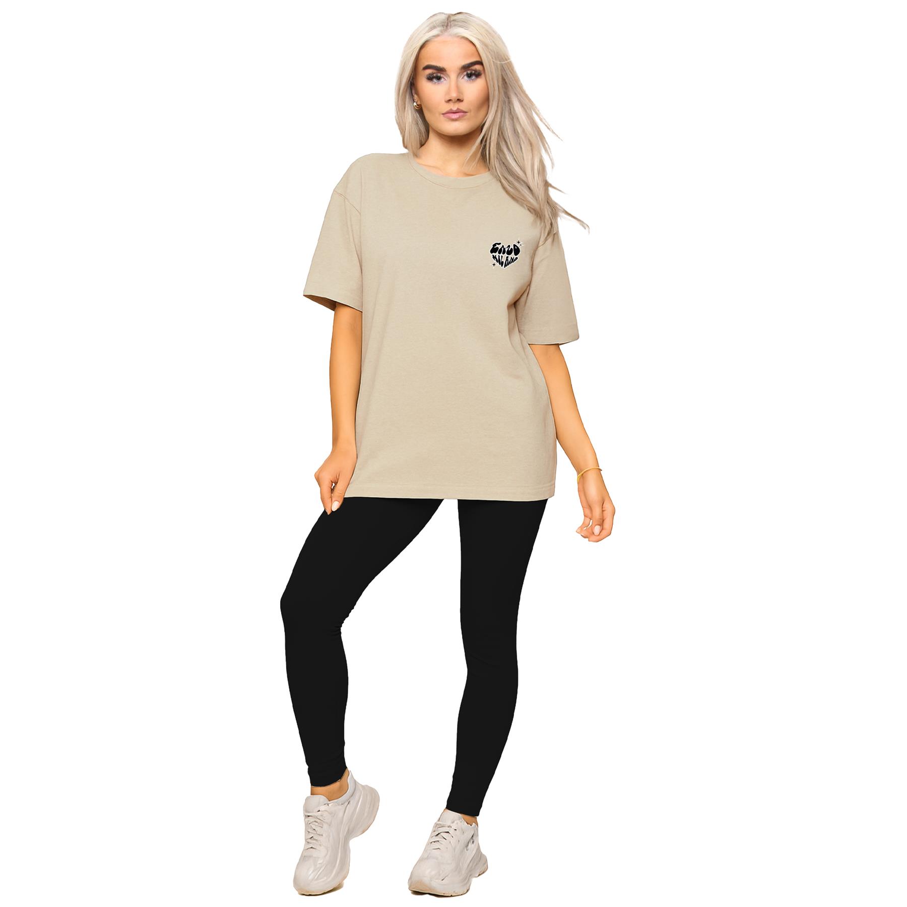 Conjunto de Conjunto para Mujer Enzo Cuello Redondo Logo Camiseta Elástica Elastizada Leggings Traje - Imagen 8 de 19