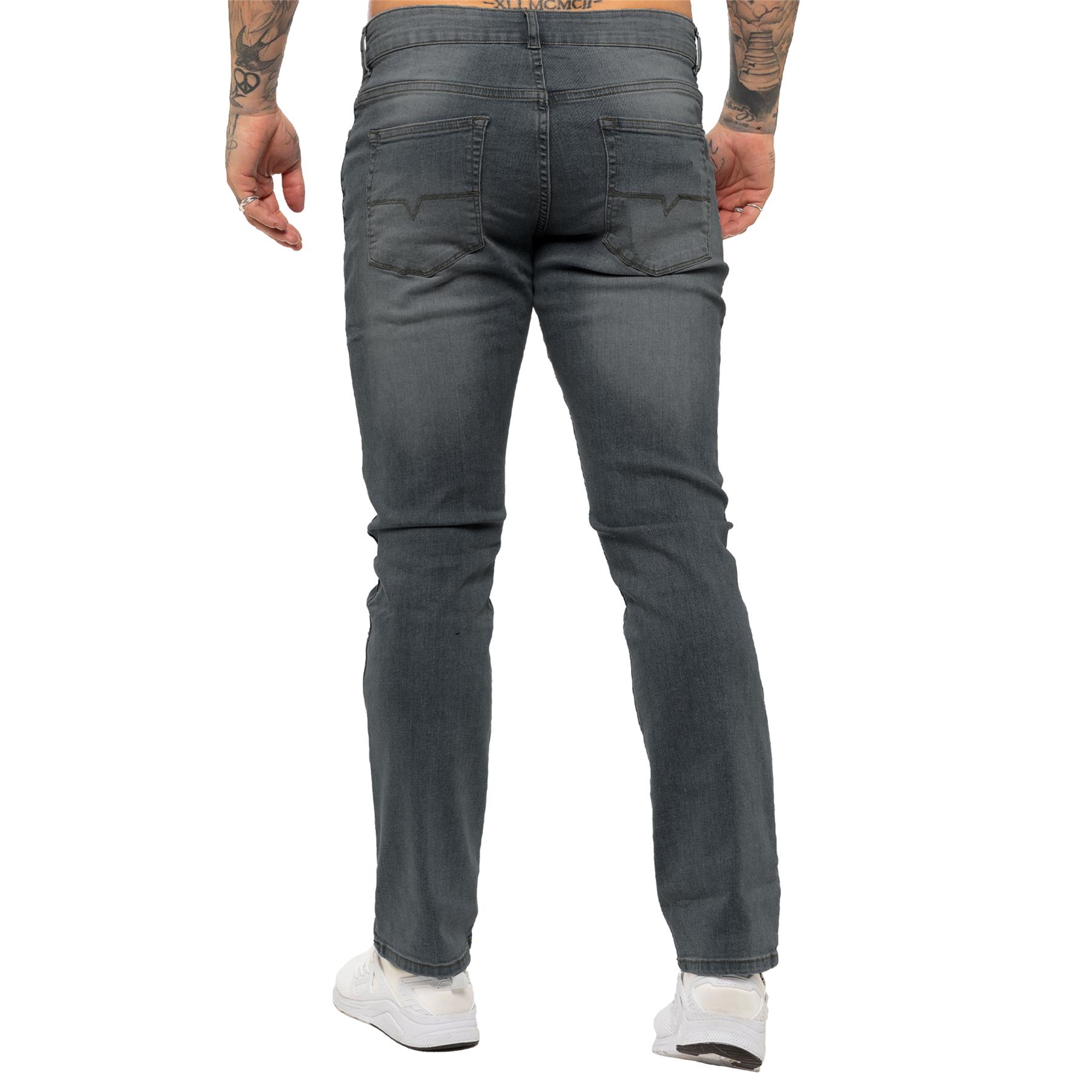 Pantalones de mezclilla elásticos calce regular pierna recta Kruze Jeans para hombre tallas UK - Imagen 20 de 23