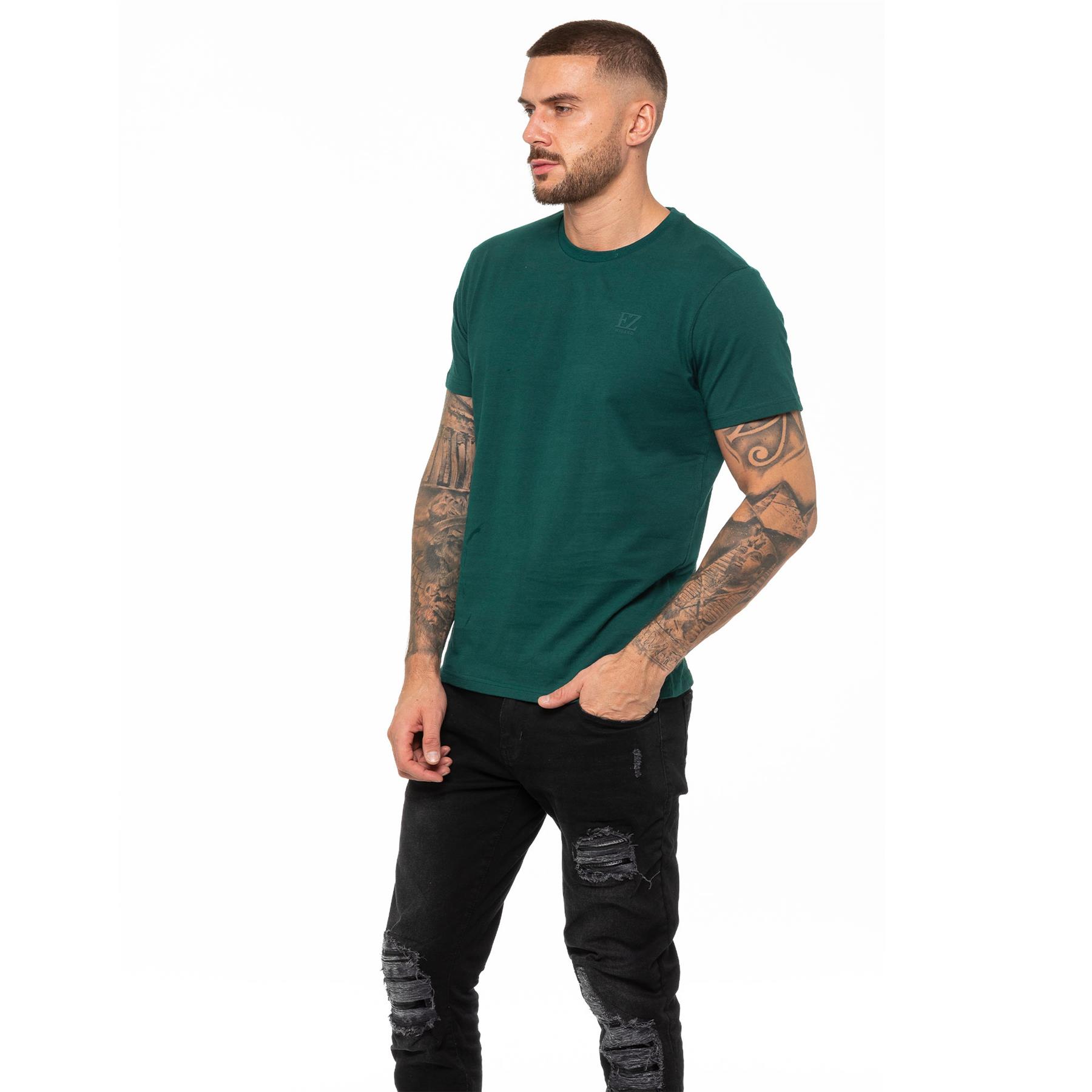 Enzo Mens T Shirt Short Sleeve Top Plain Cotton Crew Neck Casual Shirt - Picture 33 of 71