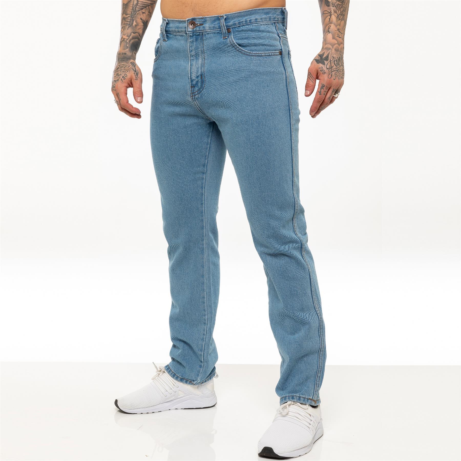 Kruze Mens Jeans Straight Leg Denim Trousers Regular Casual Work Pants UK Sizes - Picture 9 of 25