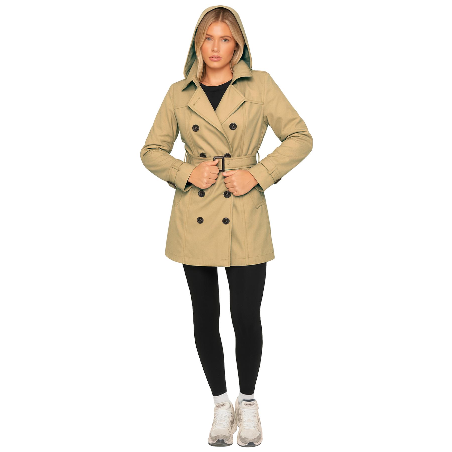 Enzo Damen Trenchcoat Damen Wasserdicht Lange Warme Jacke Mit Knöpfen - Picture 10 of 22