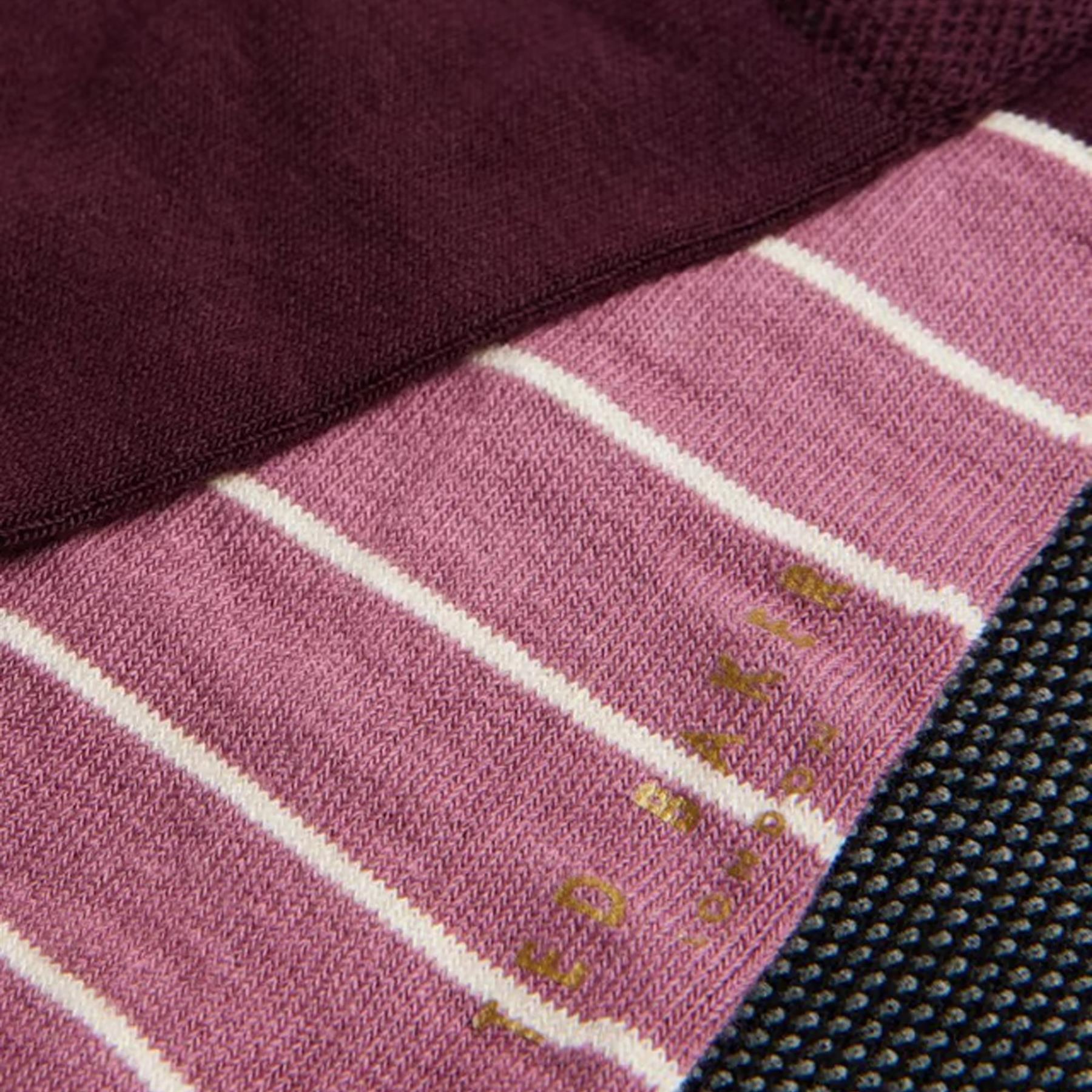 Ted Baker Mens Socks 3 Pairs Casual Cotton Rich Designer Gift Box Sock - Picture 29 of 34