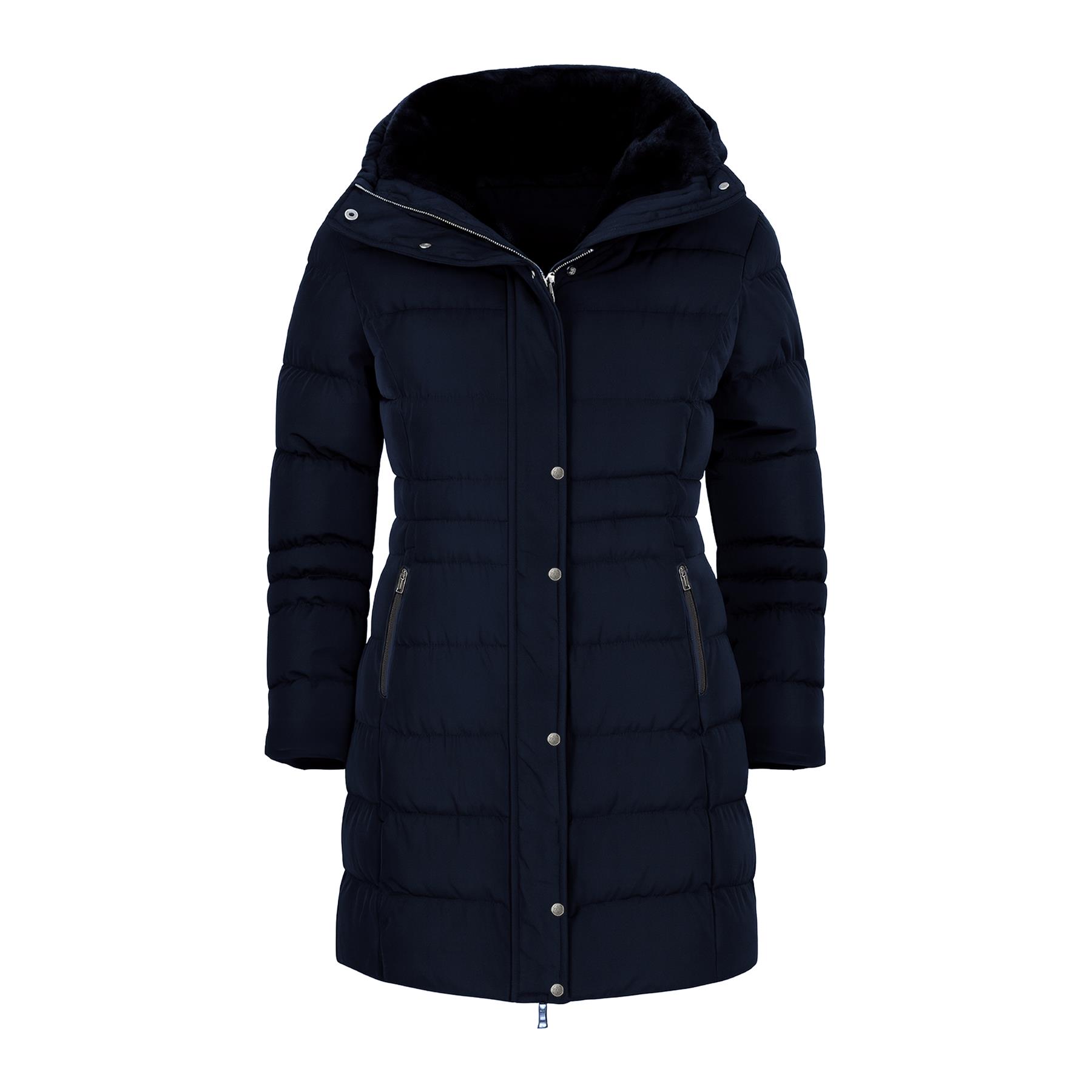 Chaqueta acolchada de invierno cálida de piel sintética con capucha Enzo para mujer - Imagen 9 de 10