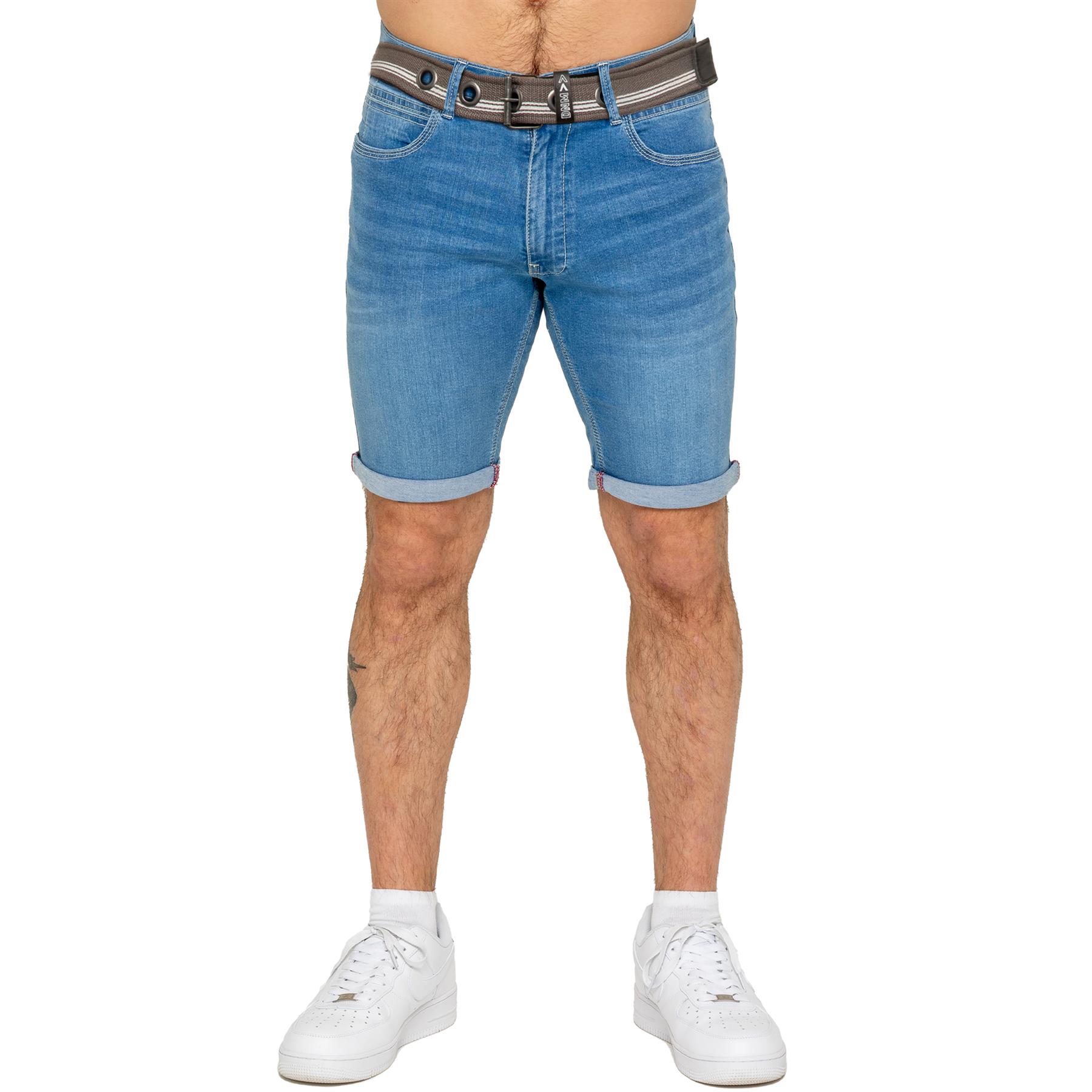 Pantalones Cortos Enzo Para Hombres Calce Ajustado Verano Elastizados Denim Medio Pantalones - Imagen 15 de 20