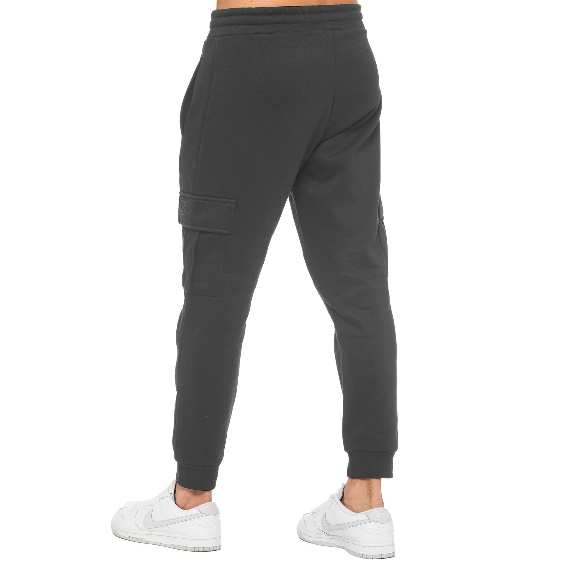 Enzo Mens Joggers Cargo Regular Fit Fleece Adjustable Waist Casual Sweatpants - Picture 36 of 65