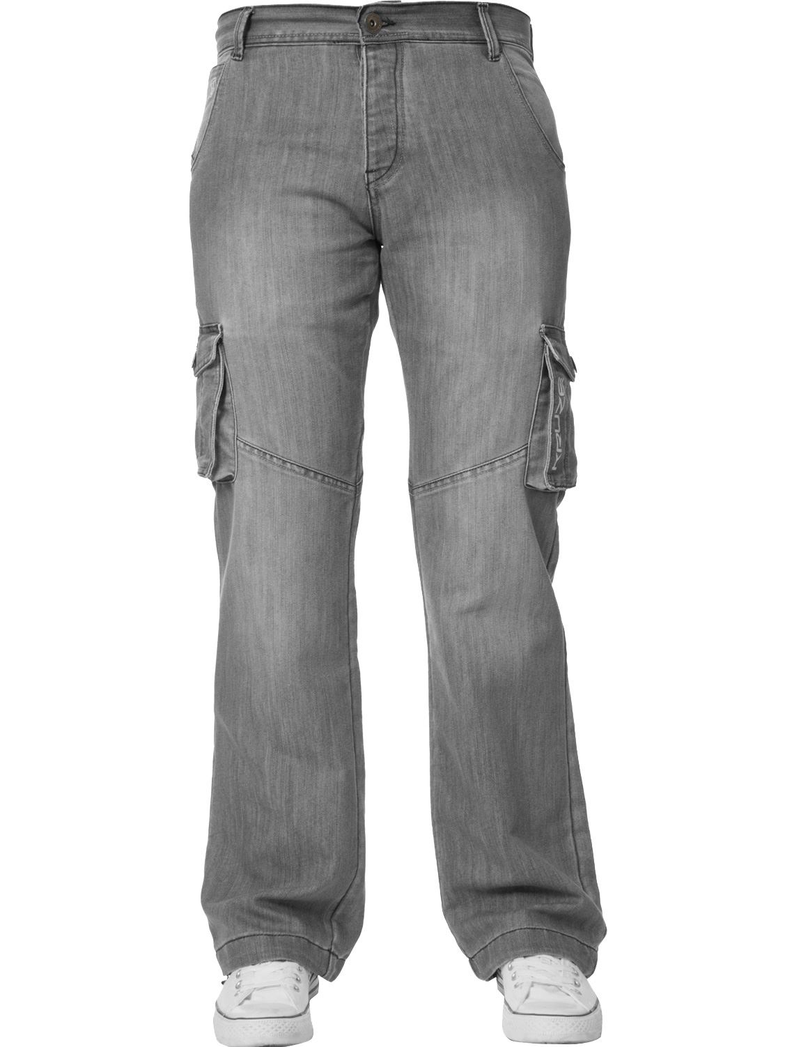 KRUZE Mens Combat Jeans Casual Cargo Work Pants Denim Trousers All