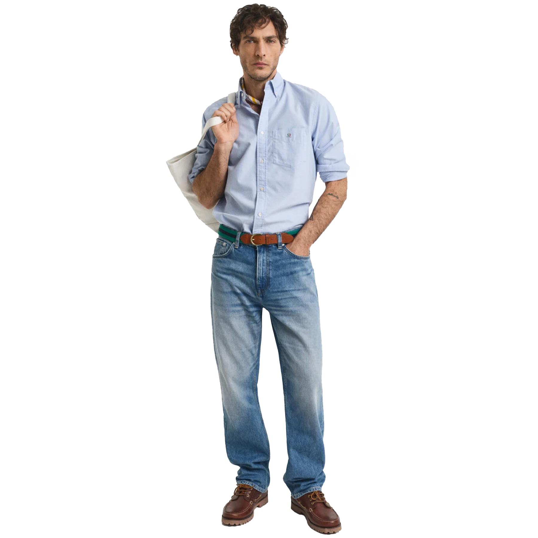 Enzo Mens Long Sleeve Shirt Casual Cotton Regular Fit Embroidered Logo Shirts - Picture 18 of 53
