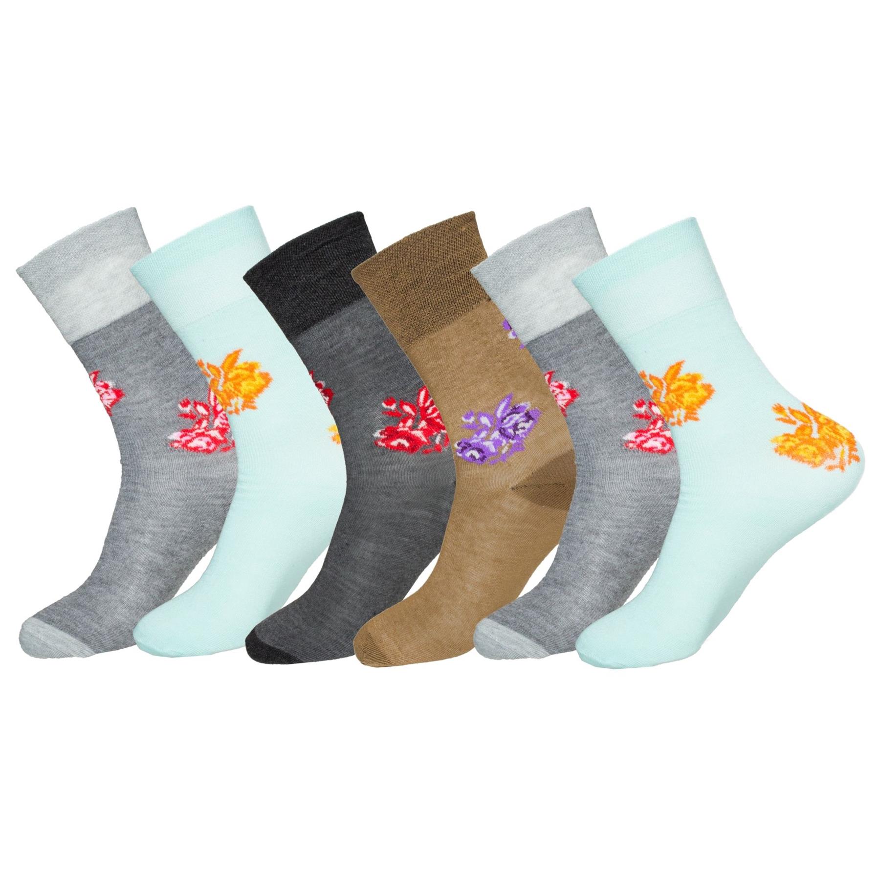 Womens Non Elastic Diabetic Socks Ladies Cotton Rich Soft Grip Sock 3 6