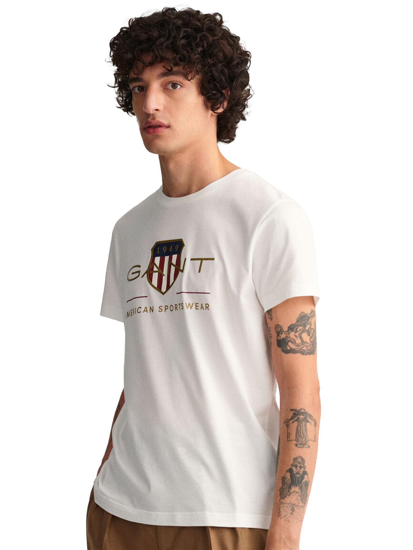 GANT Algodón Hombre Camisetas Manga Corta Casual Top Cuello Redondo Talla UK - Imagen 84 de 95
