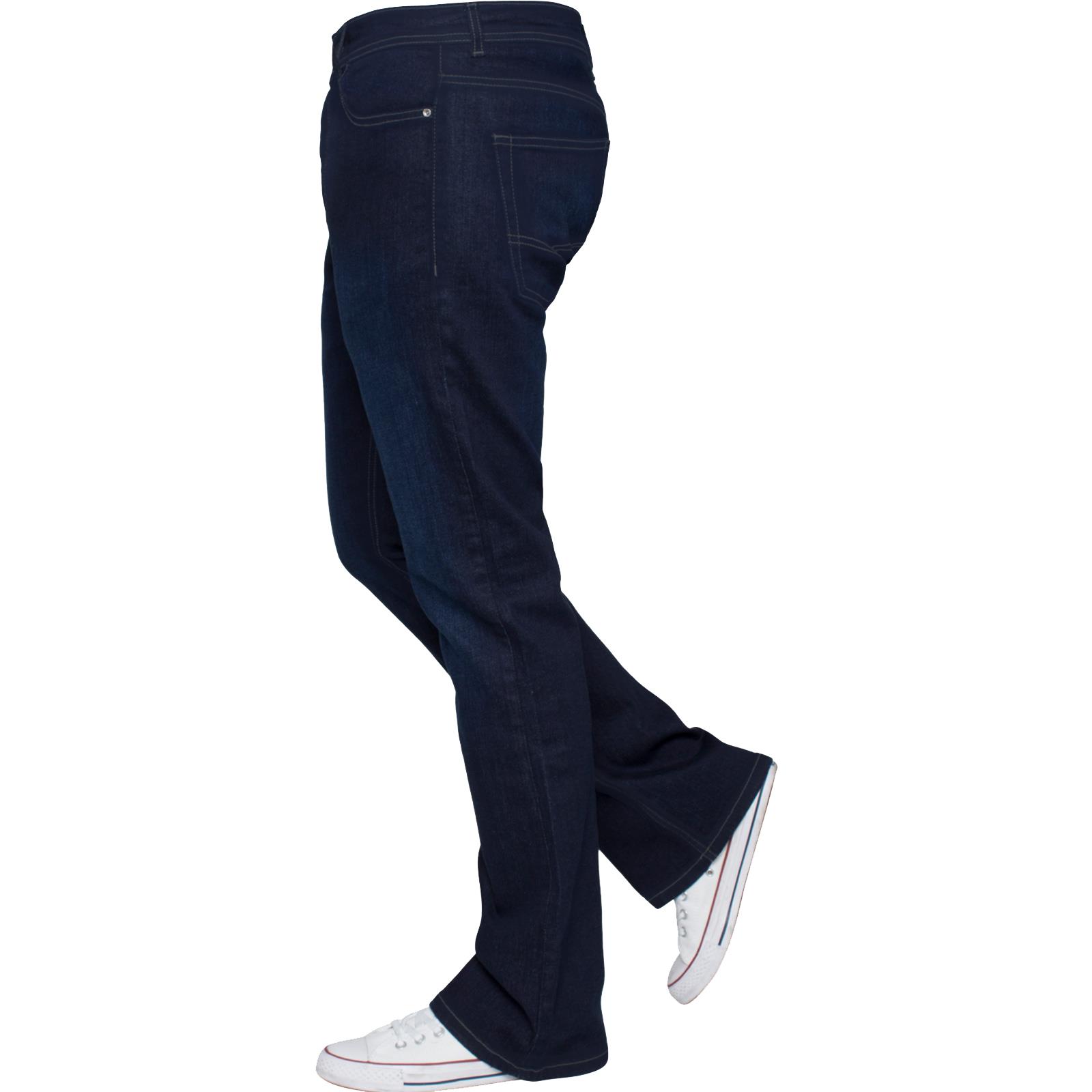 Mens Bootcut Jeans Wide Leg Flared Stretch Denim Pants Big Tall King
