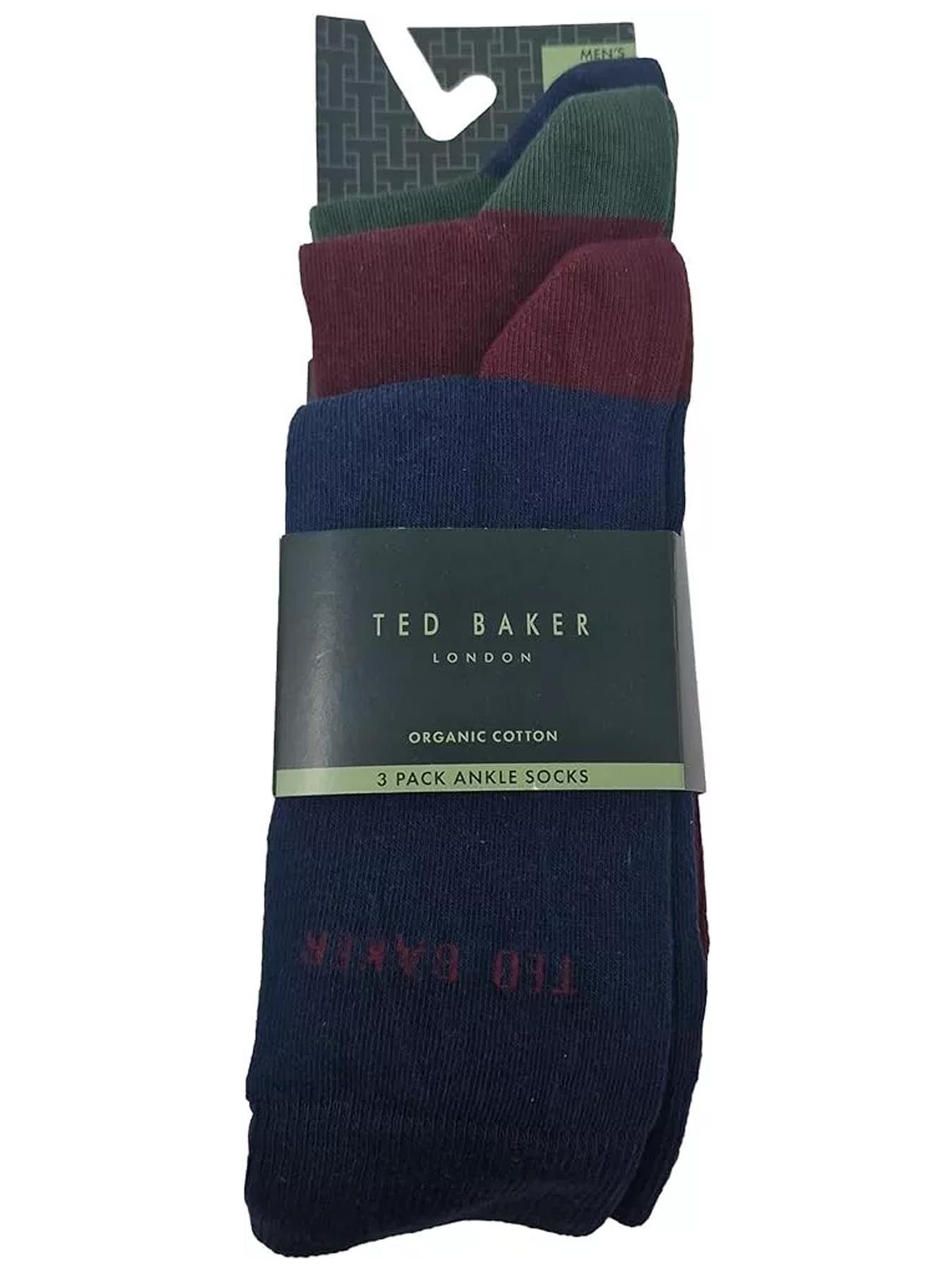 Ted Baker Mens Socks 3 Pairs Casual Cotton Rich Designer Gift Box Sock - Picture 11 of 34