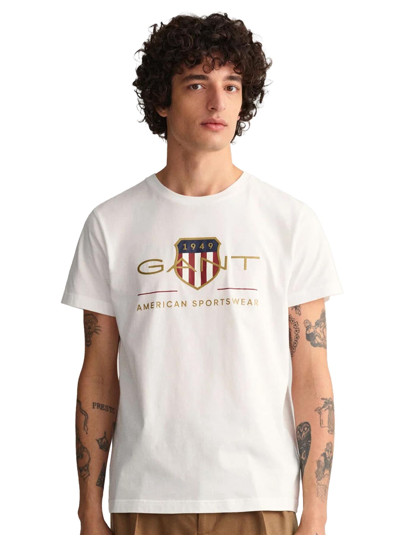 GANT Algodón Hombre Camisetas Manga Corta Casual Top Cuello Redondo Talla UK - Imagen 83 de 95