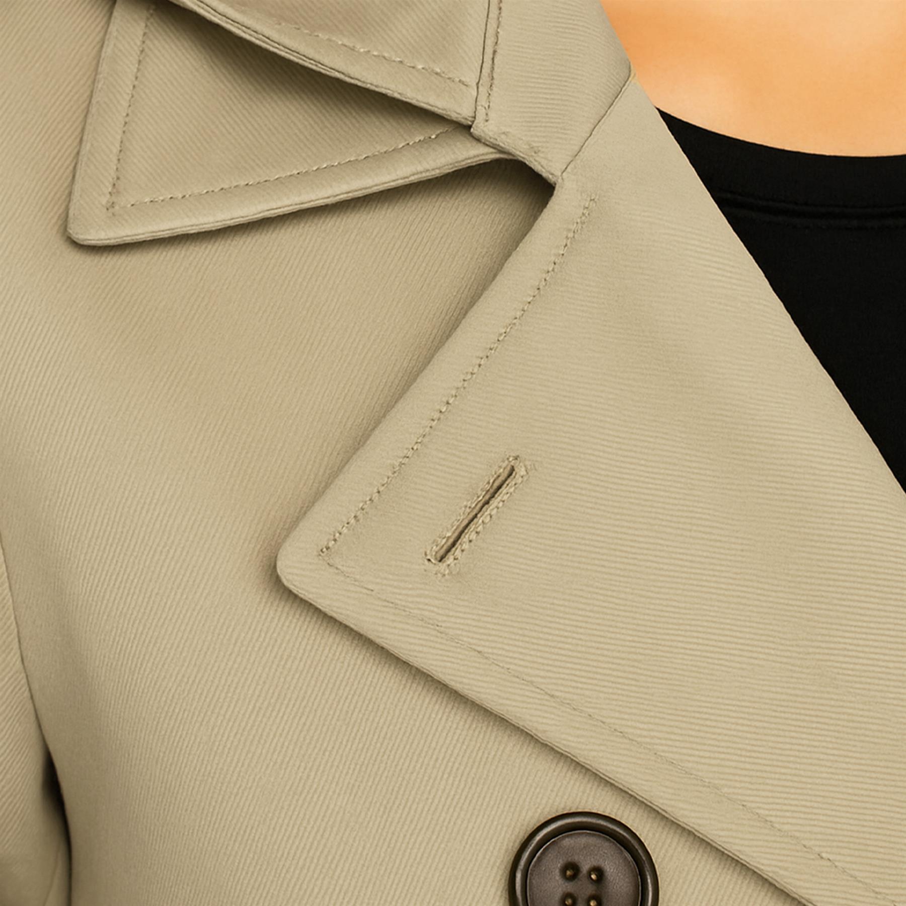 Enzo Damen Trenchcoat Damen Wasserdicht Lange Warme Jacke Mit Knöpfen - Picture 15 of 22