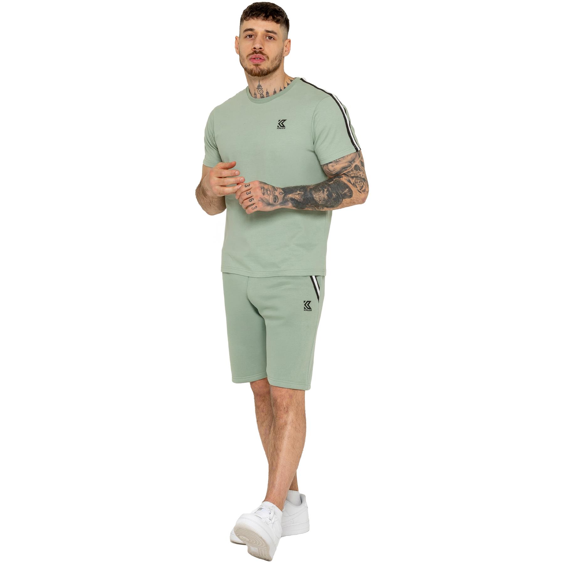 Kruze Short Sleeve T Shirt Mens Casual Cotton Tape Crew Neck Regular Fit Top - Picture 8 of 19