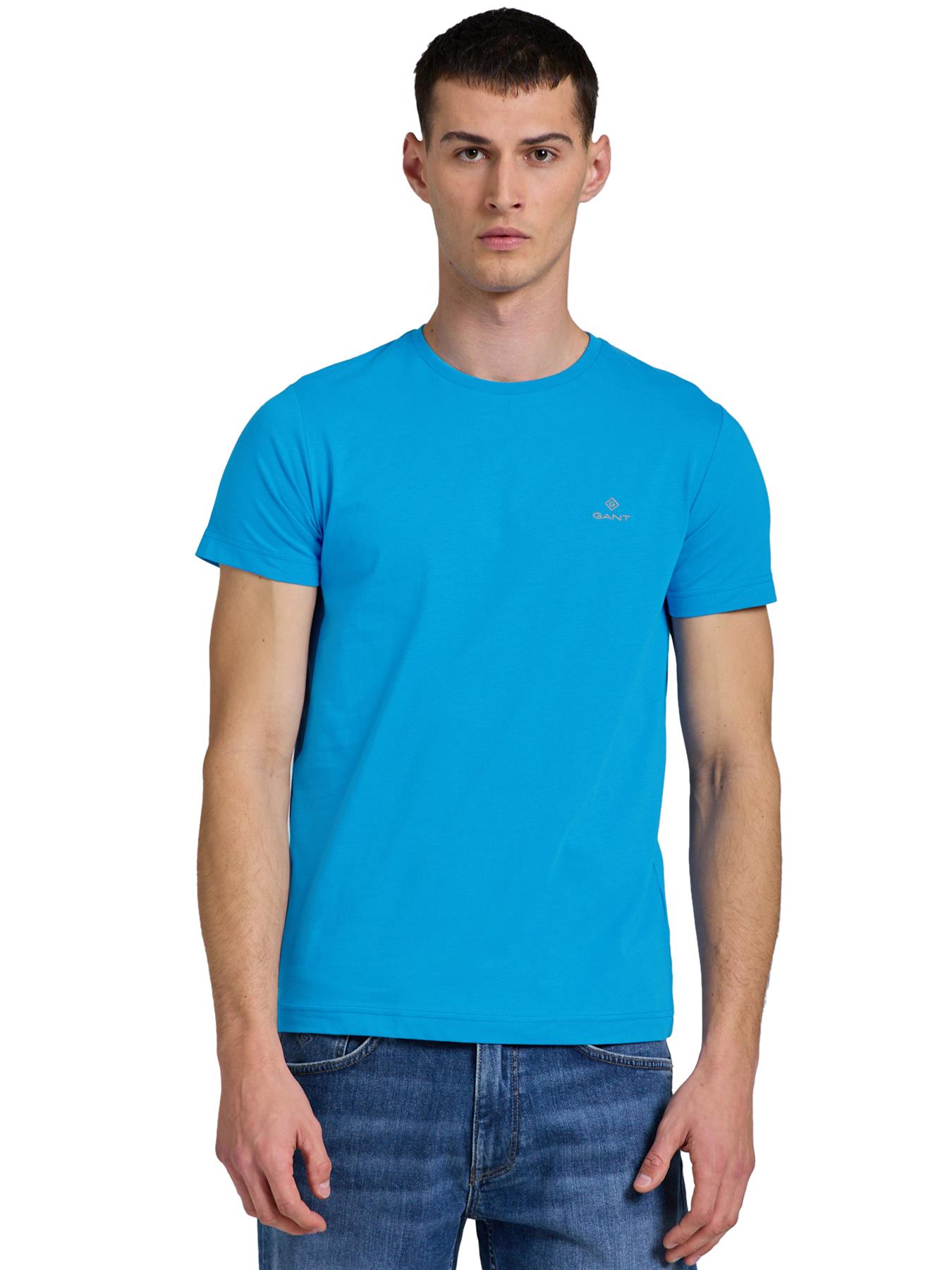 Gant T Shirts Mens Short Sleeve Tee Casual Solid Crew Neck Cotton Classic Top - Picture 62 of 94