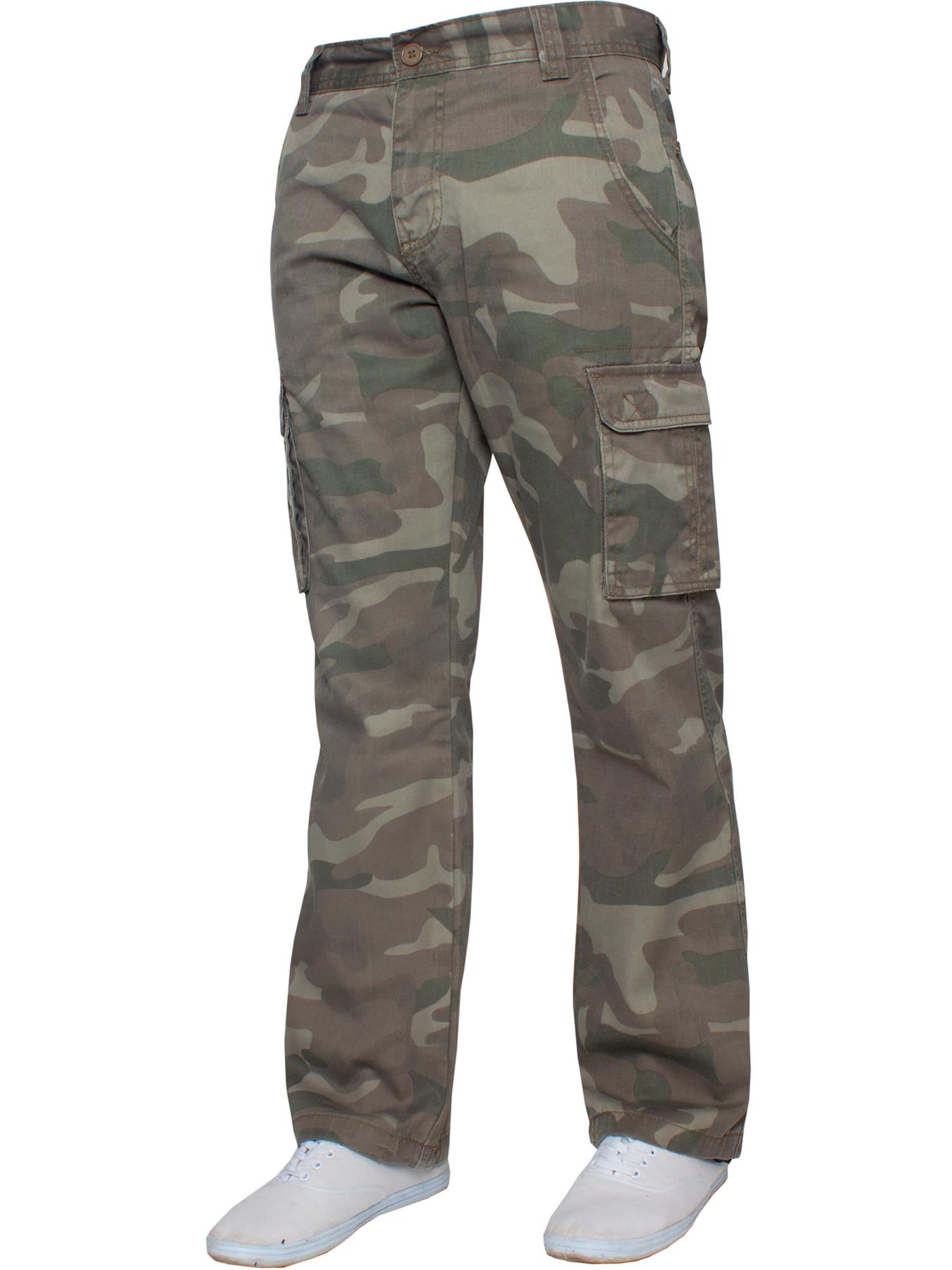 Kruze Mens Cargo Combat Trousers Army Camouflage Camo Military Pants All Waists