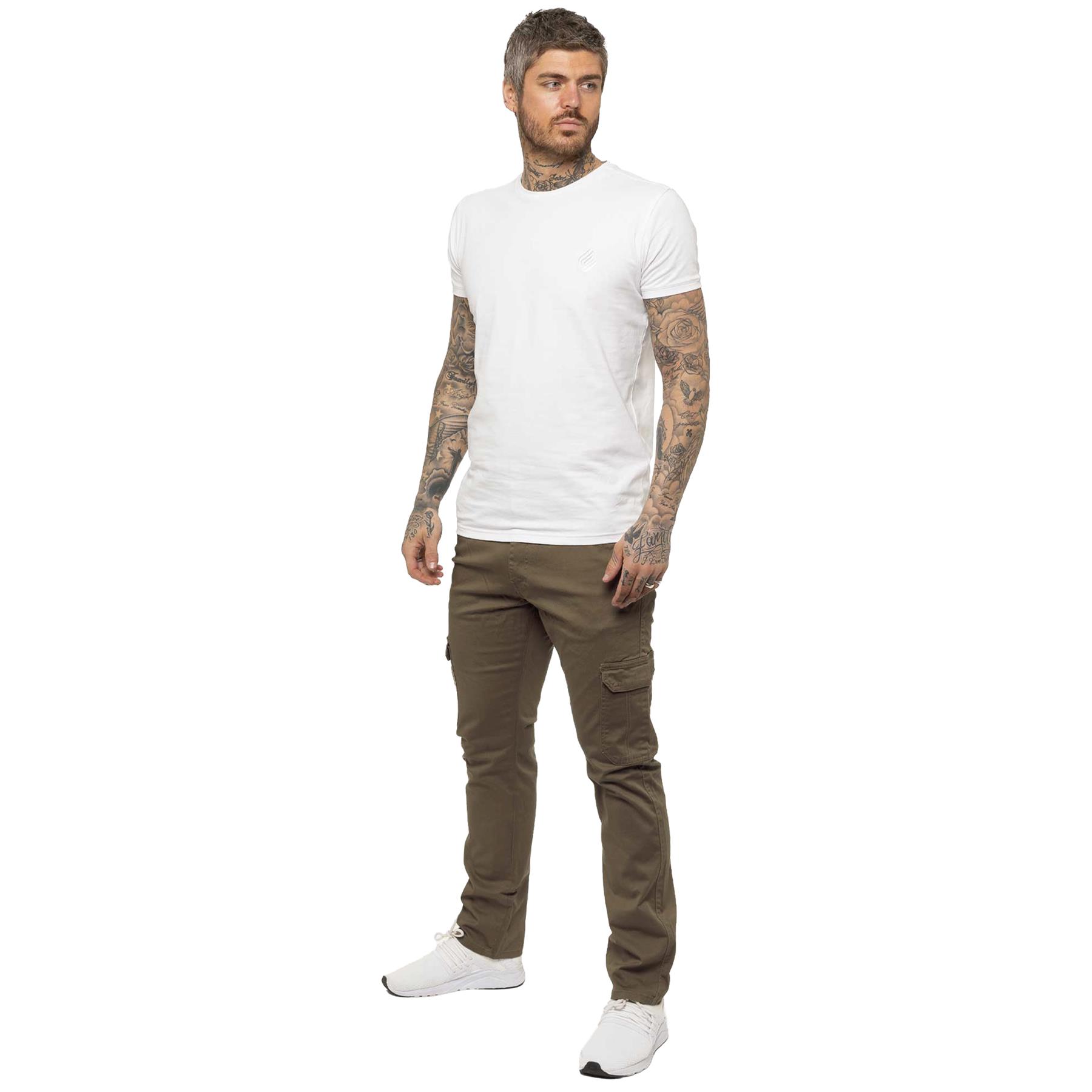 Enzo Mens Cargo Trousers Combat Jeans Slim Fit Casual Cotton Stretch Work Pants - Picture 27 of 27