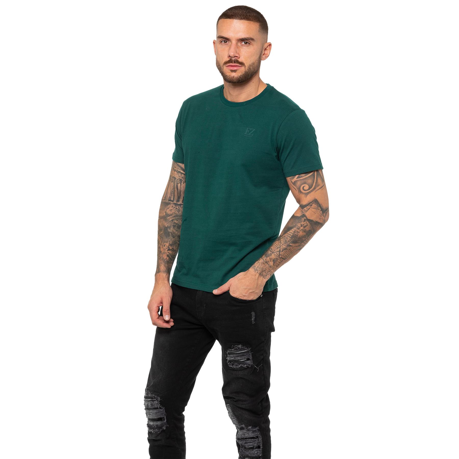 Enzo Mens T Shirt Short Sleeve Top Plain Cotton Crew Neck Casual Shirt - Picture 31 of 71