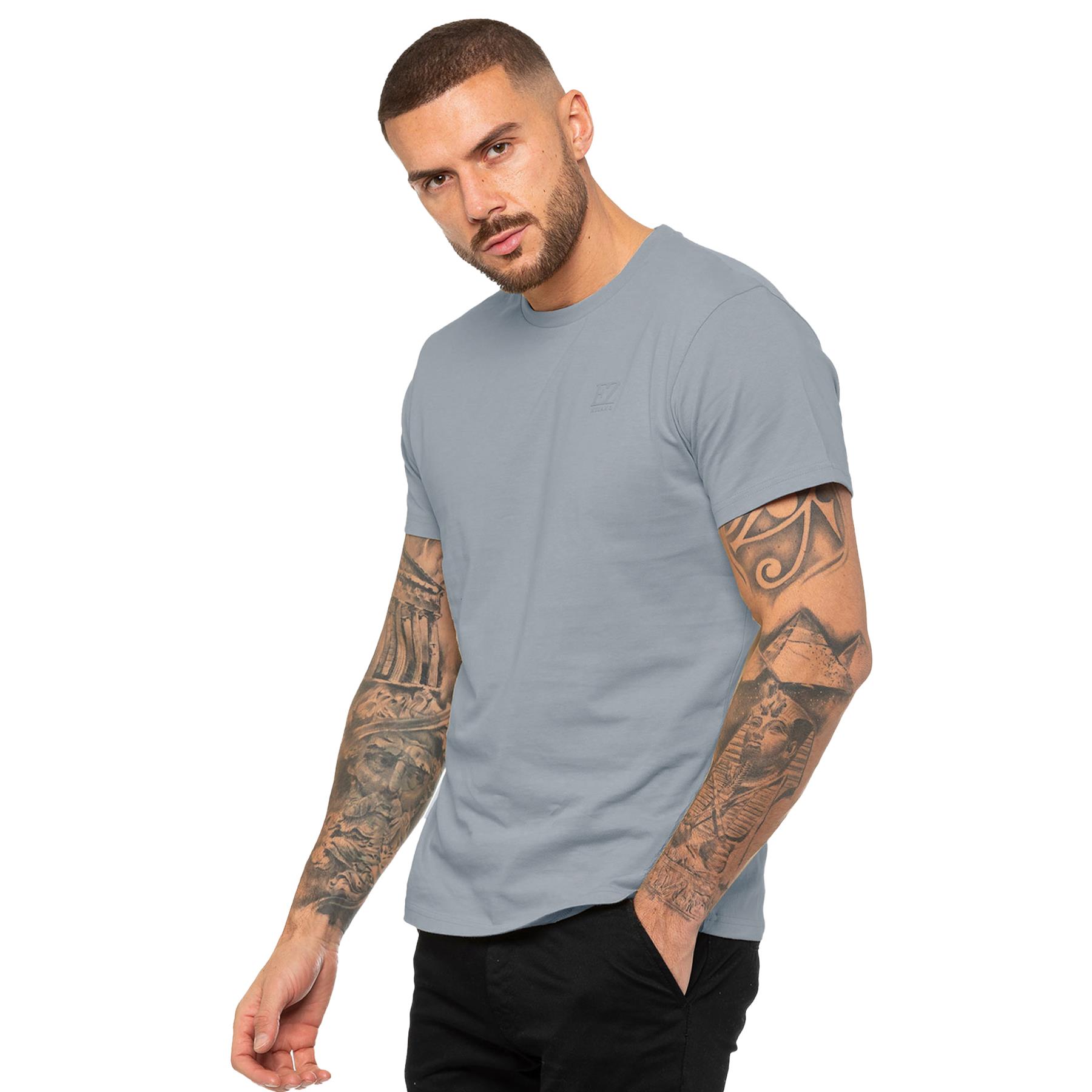 Enzo Mens T Shirt Short Sleeve Top Plain Cotton Crew Neck Casual Shirt - Picture 27 of 71