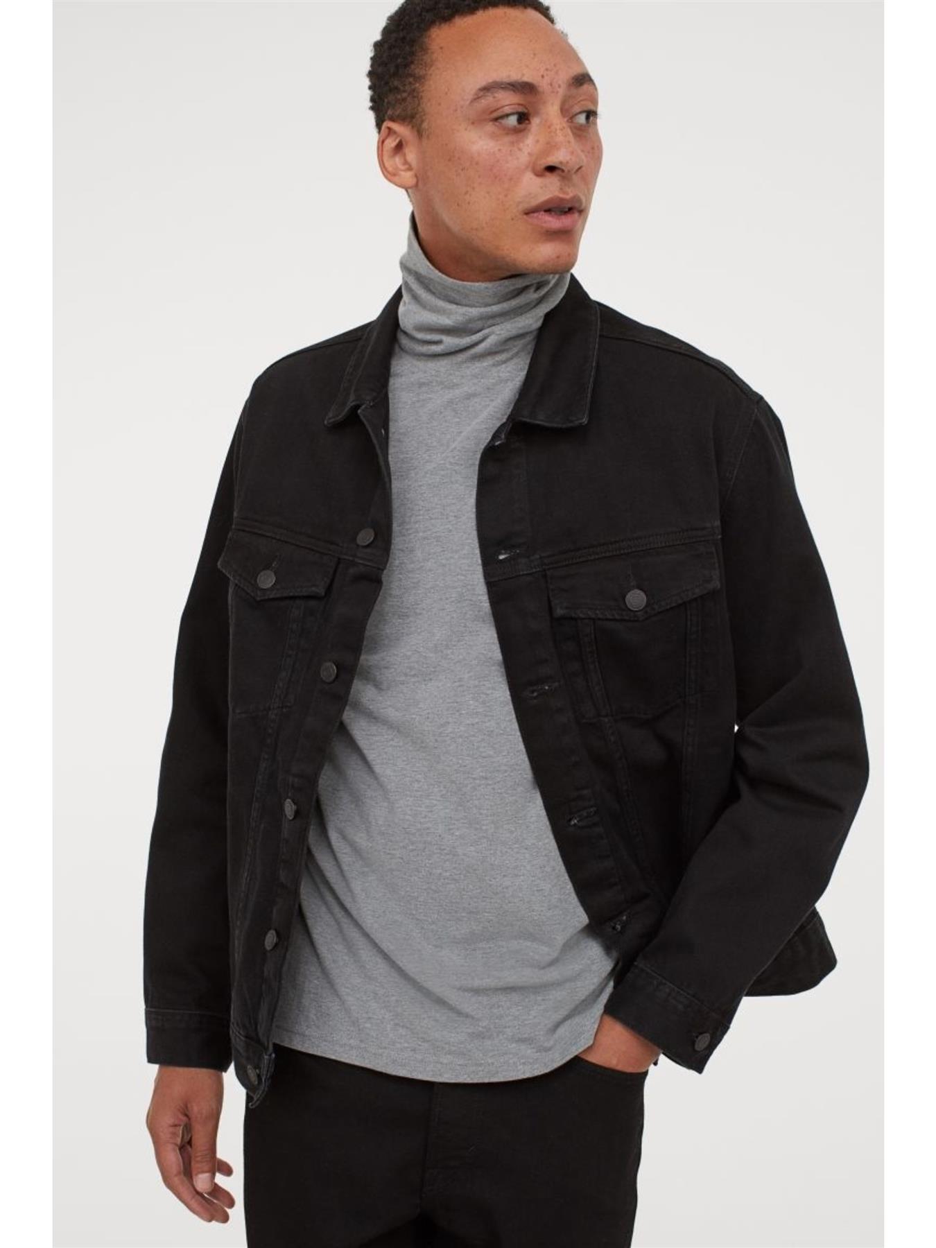black jean jacket mens h&m