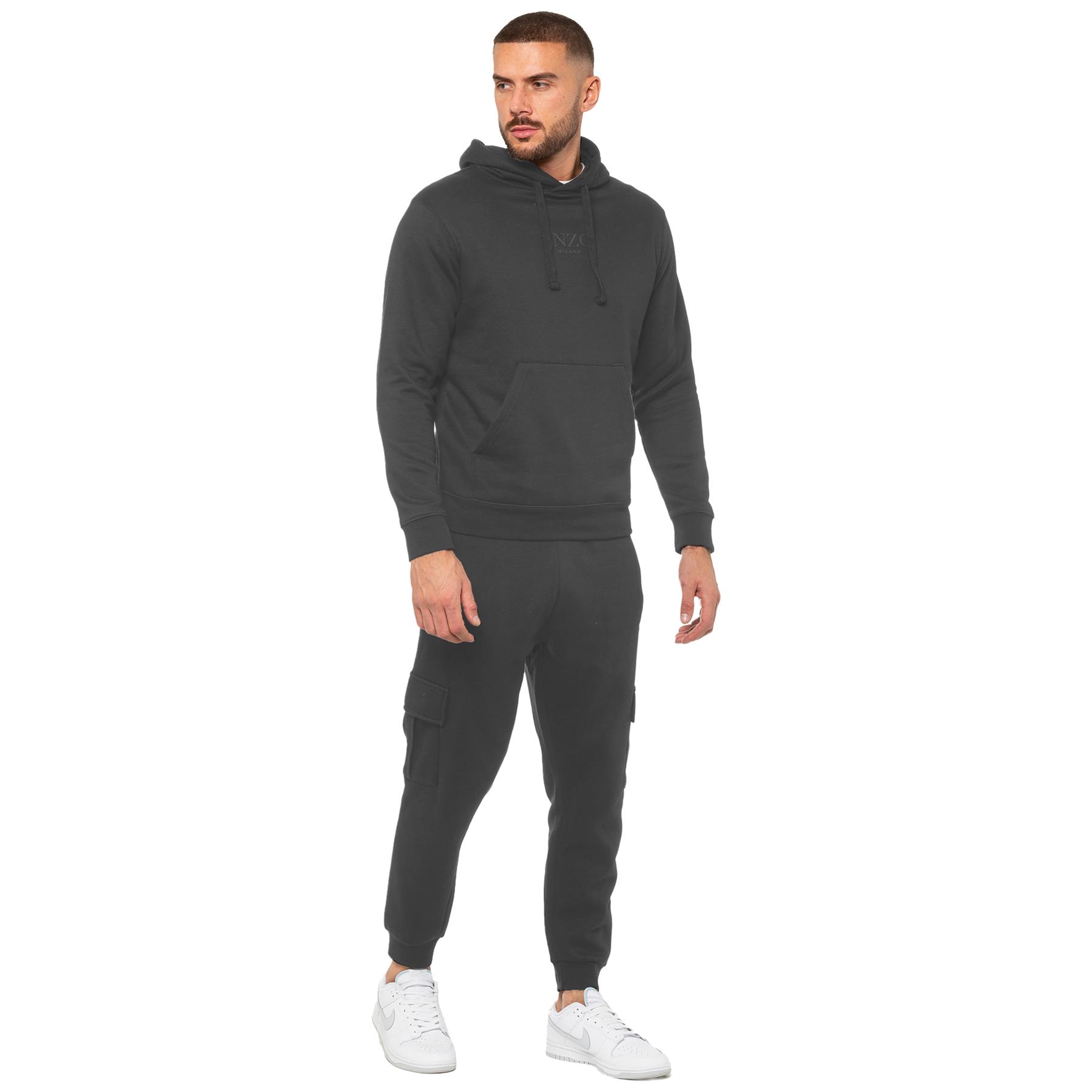 Enzo Mens Tracksuit Set Zip Regular Fit Hoodie Cuffed Joggers Casual 2pc Suit - Picture 76 of 107