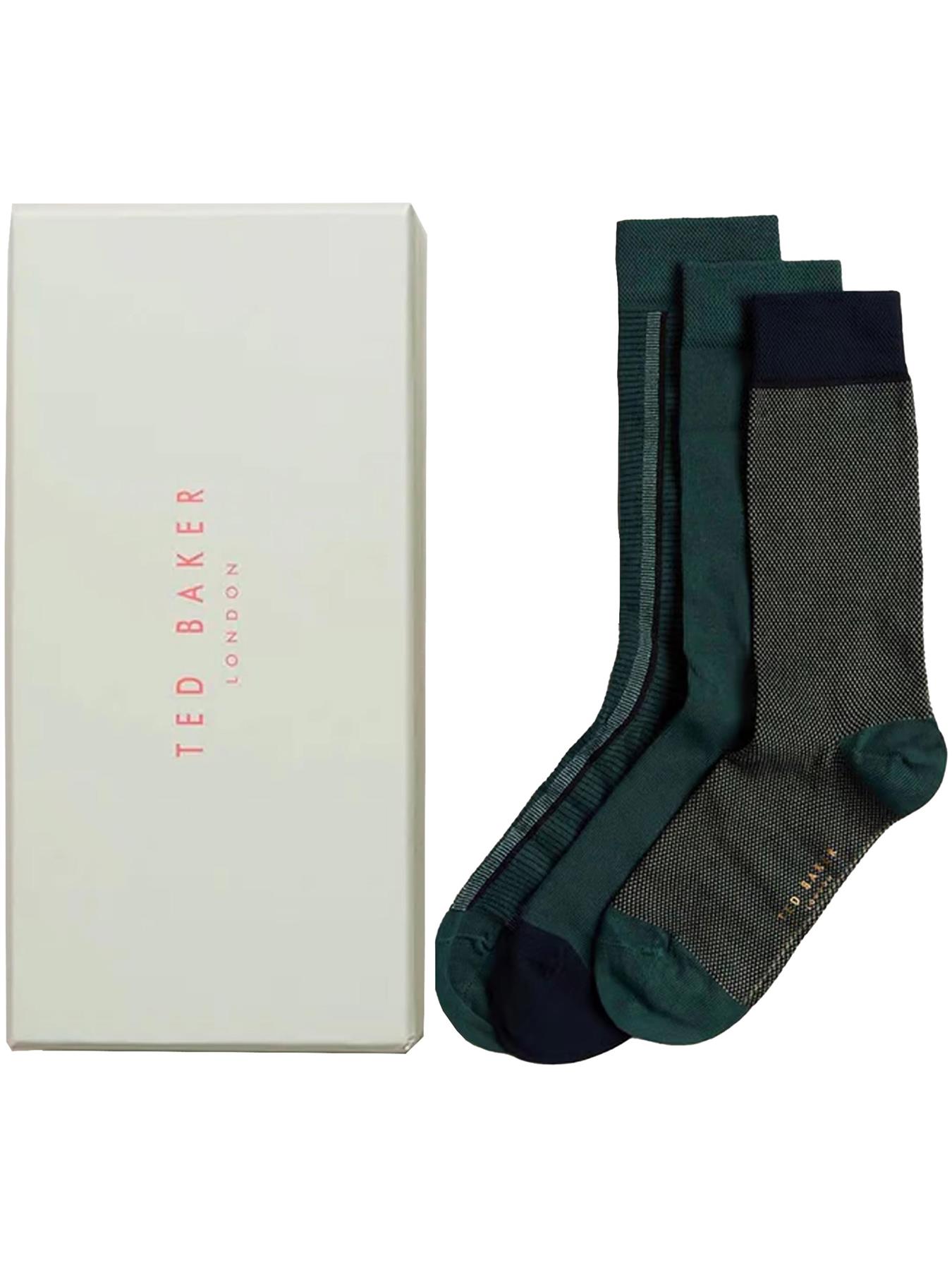 Ted Baker Mens Socks 3 Pairs Casual Cotton Rich Designer Gift Box Sock - Picture 34 of 34