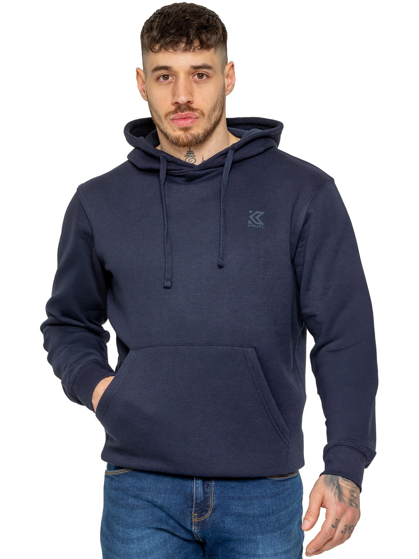 Kruze Herren Kapuzenpullover Freizeit Fleece mit Kapuze Top - Picture 20 of 26