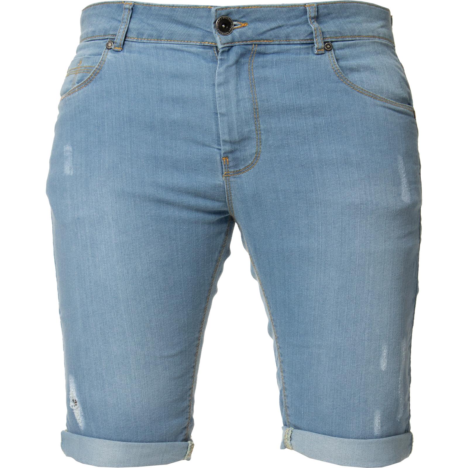 STONE WASH Da Uomo Blu Slim Fit Strappato Denim Jeans Designer Pantaloni COL