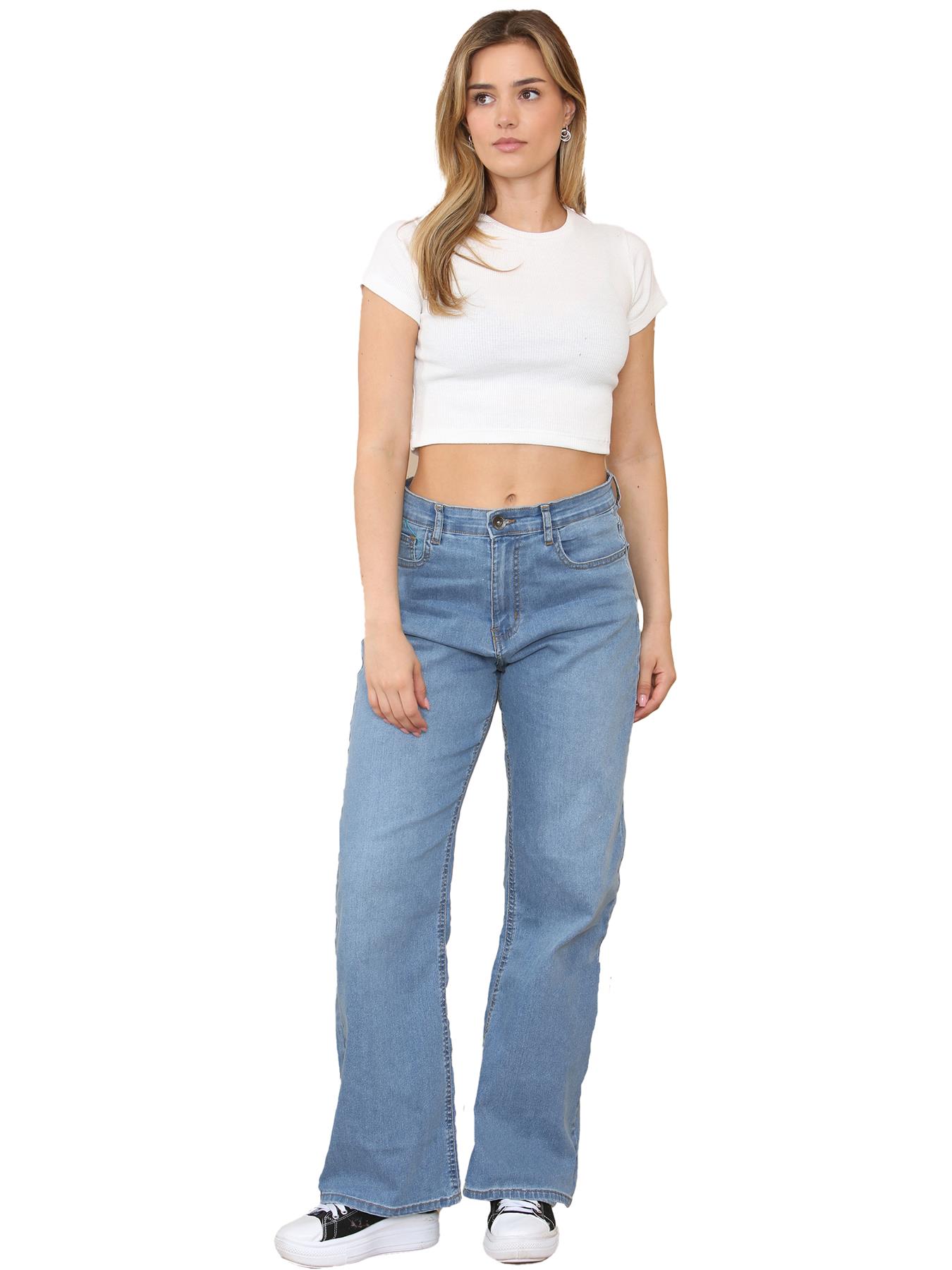 Enzo Womens Straight Leg Cargo Denim Jeans Mid Rise Casual Cotton Pants - Picture 15 of 27