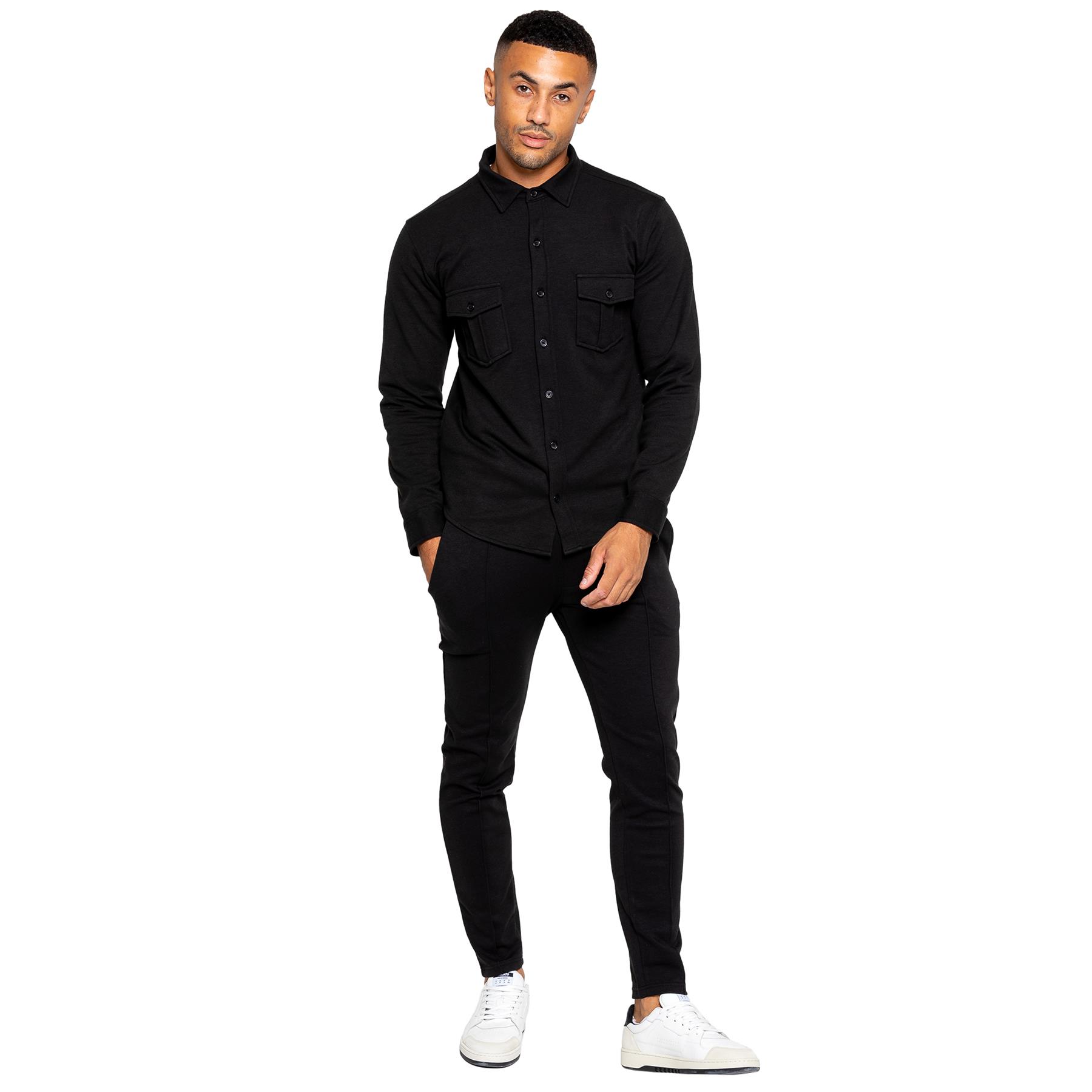 Enzo Mens Tracksuit Casual Overshirt Stretch Joggers Trousers Outfit Set - Picture 5 of 38