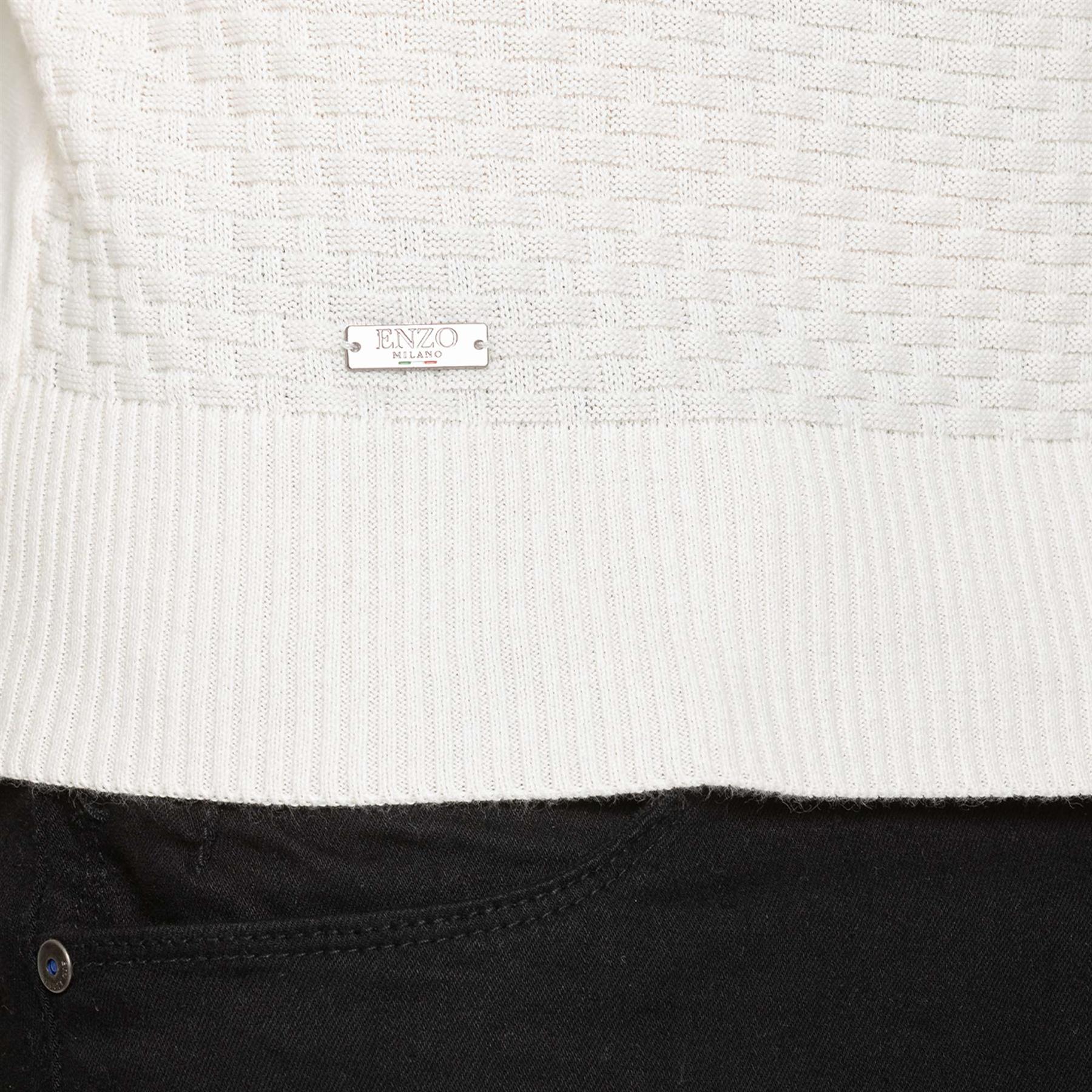 Enzo Para Hombres Sudadera Lisa Jersey Pullover Ligero Informal Algodón Tejido Prendas para el torso - Imagen 17 de 17