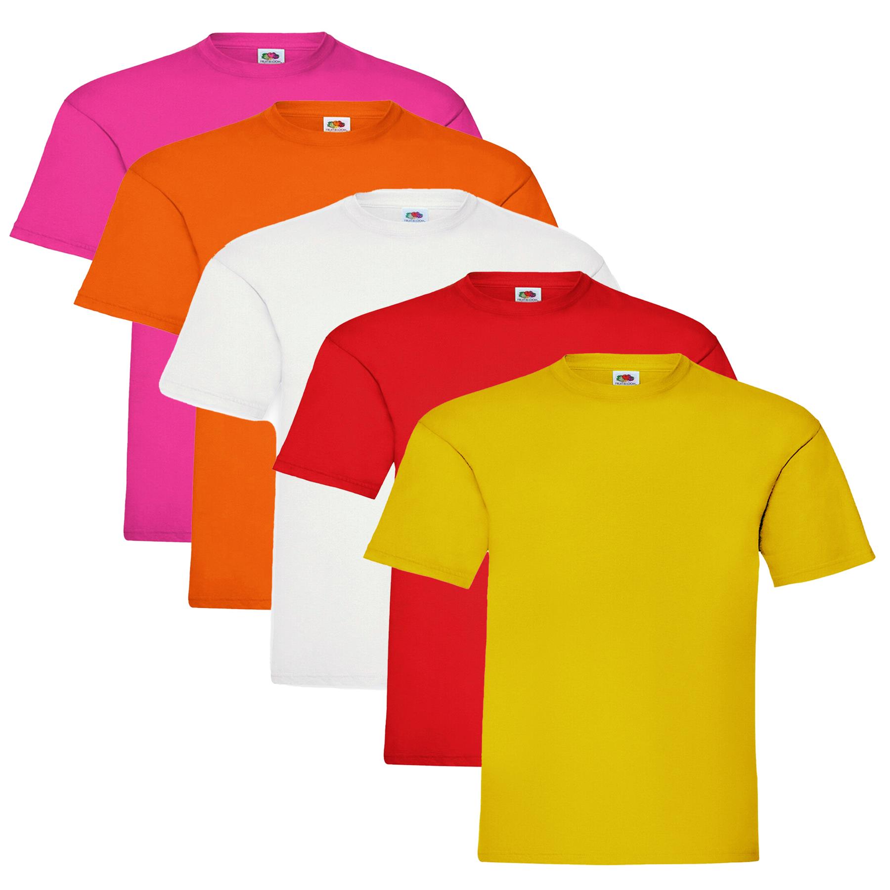 Fruit Of The Loom Children Boys Girls T Shirts Cotton Plain Short Sleeve Tee Top - Picture 48 of 53