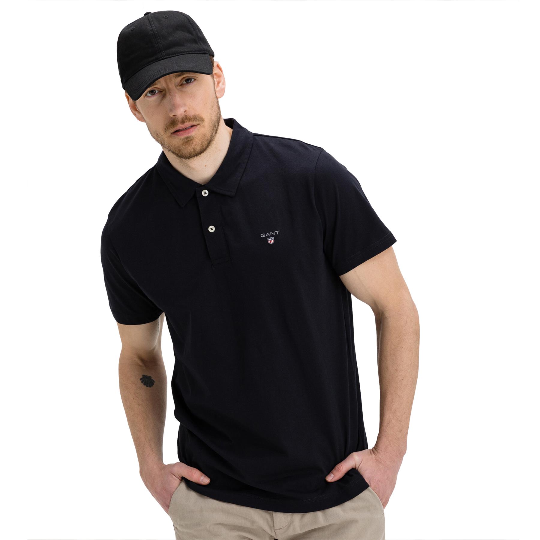 Gant Mens Polo Shirts Short Sleeve Casual Work Tee Breathable Cotton Top S-4XL - Picture 3 of 111