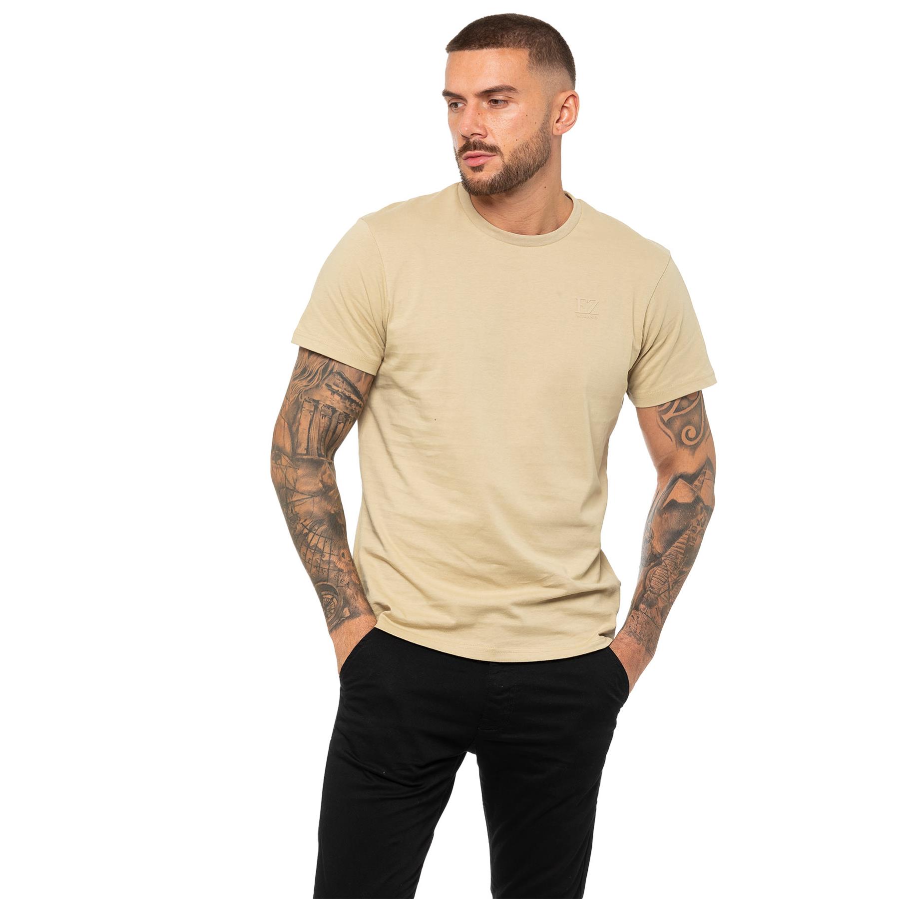Enzo Mens T Shirt Short Sleeve Top Plain Cotton Crew Neck Casual Shirt - Picture 51 of 71