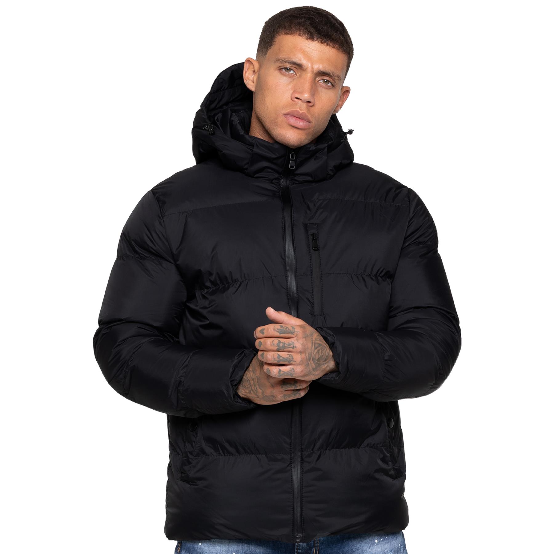 Kruze Hombre Chaqueta Acolchada Impermeable Invierno Suave Cálido Casual Capucha - Picture 6 of 28