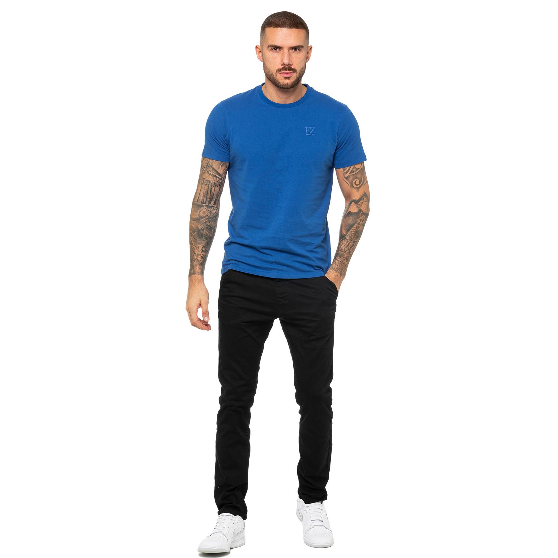 Enzo Mens T Shirt Short Sleeve Top Plain Cotton Crew Neck Casual Shirt - Picture 24 of 71