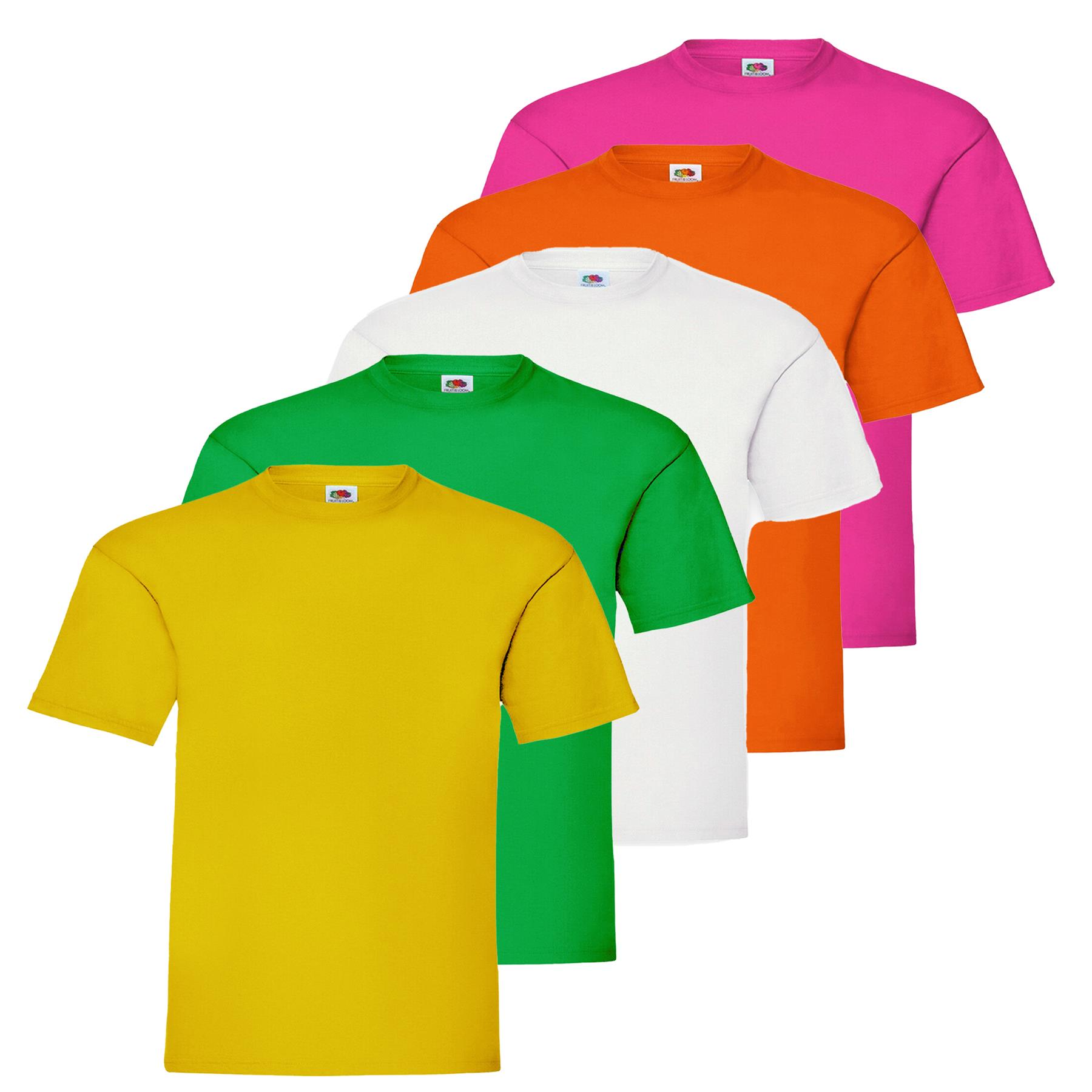 Fruit Of The Loom Children Boys Girls T Shirts Cotton Plain Short Sleeve Tee Top - Picture 42 of 53