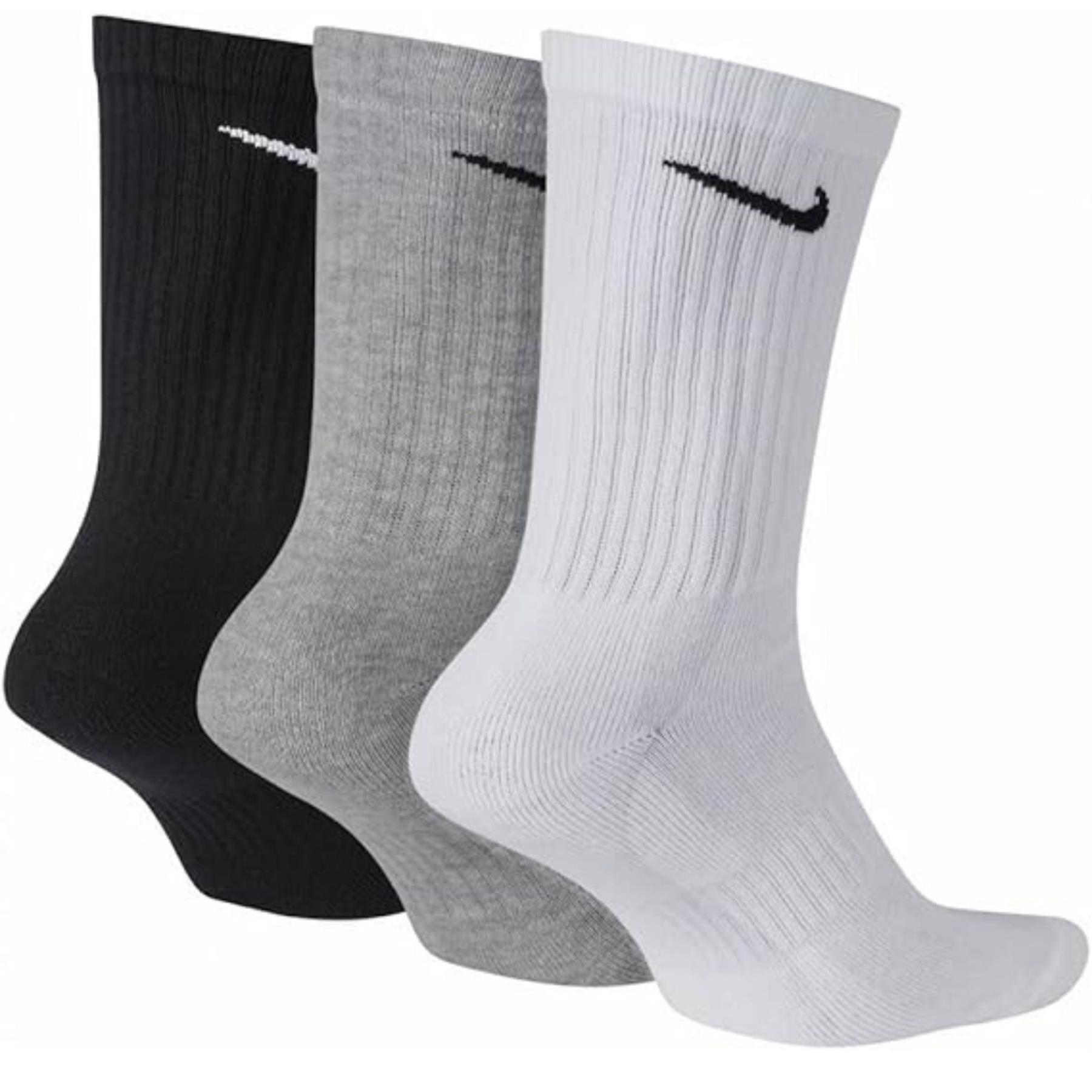 Nike Socks Mens Sports Everyday Cotton Designer Crew Sock 3 Pairs UK Size 8–14.5