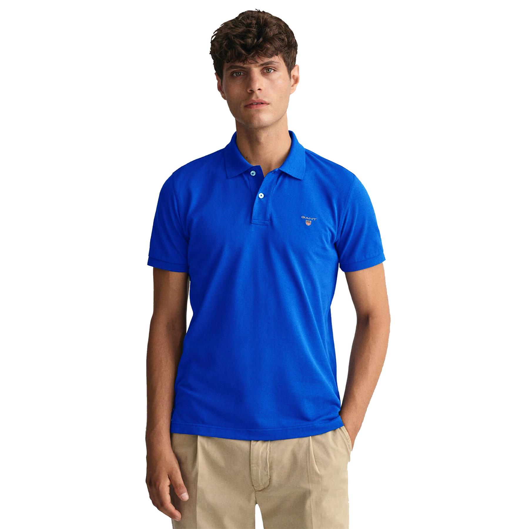 Gant Mens Polo Shirts Short Sleeve Casual Work Tee Breathable Cotton Top S-4XL - Picture 90 of 111