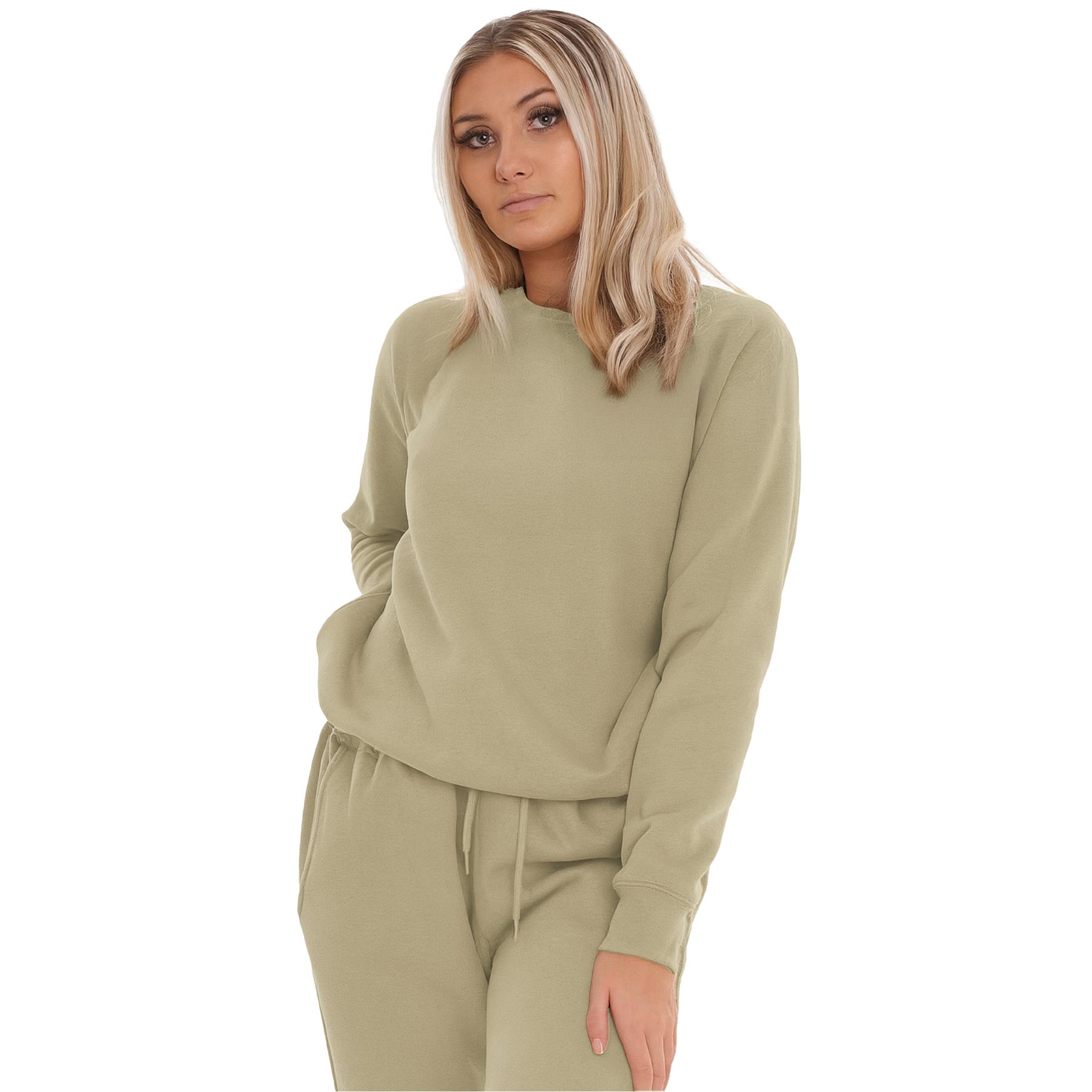 Kruze Mujer Chándal Tripulante Cuello Corte Normal Pantalón de Chándal Polar Set - Imagen 29 de 47