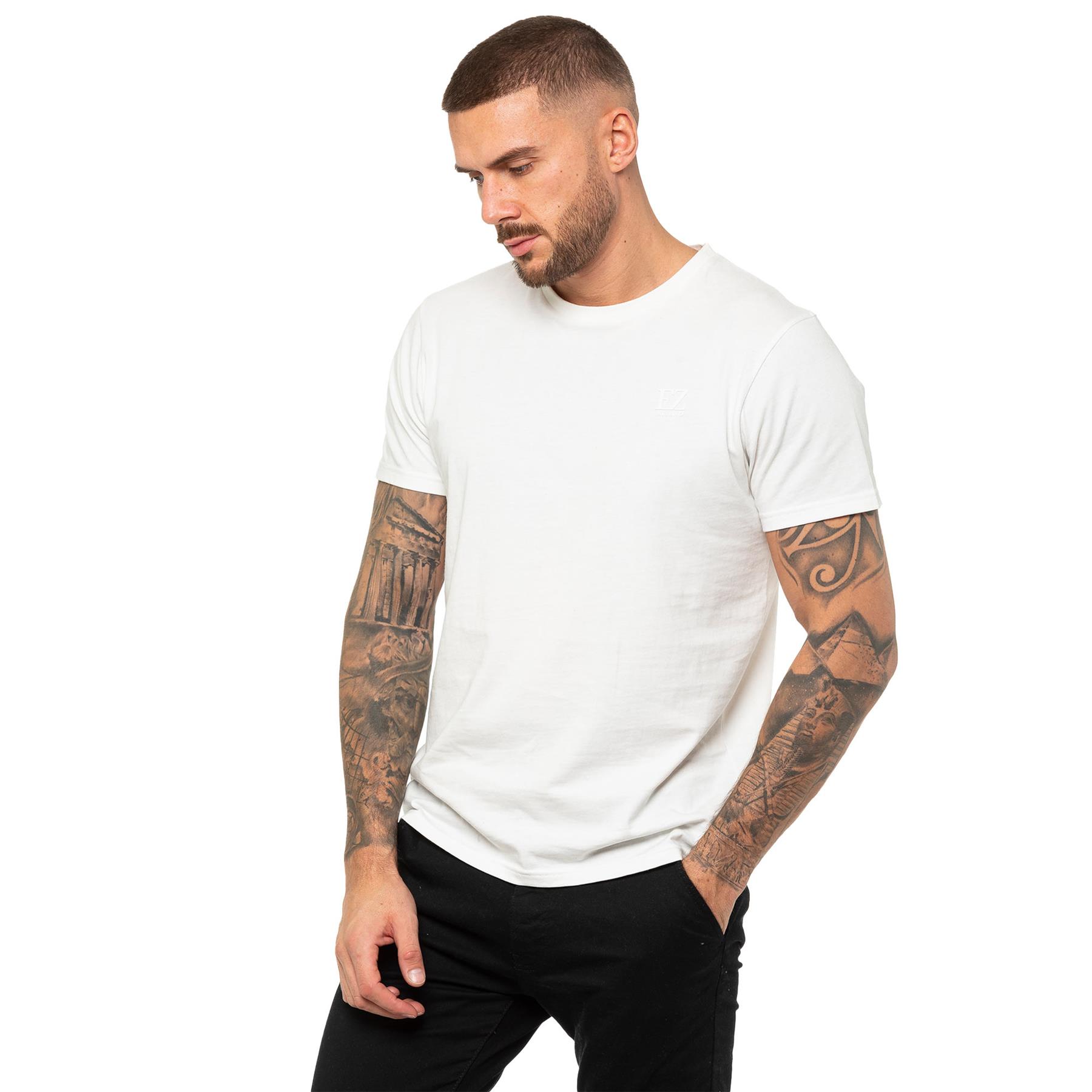 Enzo Mens T Shirt Short Sleeve Top Plain Cotton Crew Neck Casual Shirt - Picture 58 of 71