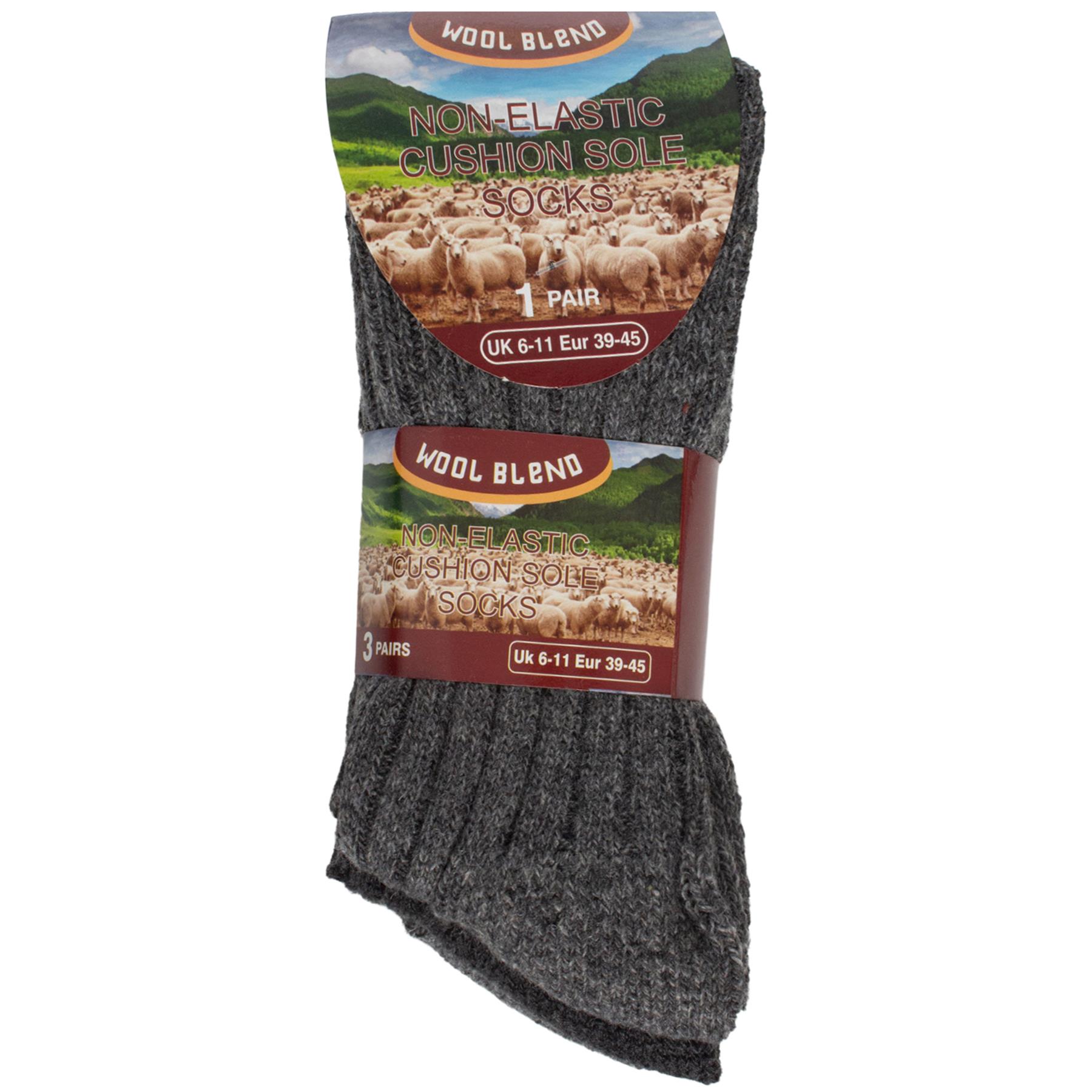 Mens Non Elastic Wool Socks Winter Warm Diabetic Thick Hiking Everyday Socks - Picture 22 of 34