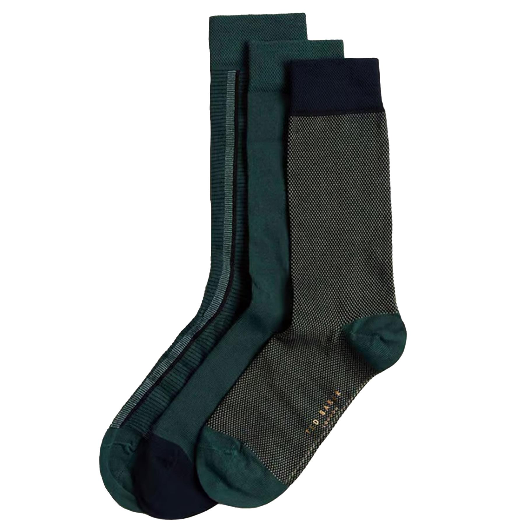 Ted Baker Mens Socks 3 Pairs Casual Cotton Rich Designer Gift Box Sock - Picture 31 of 34