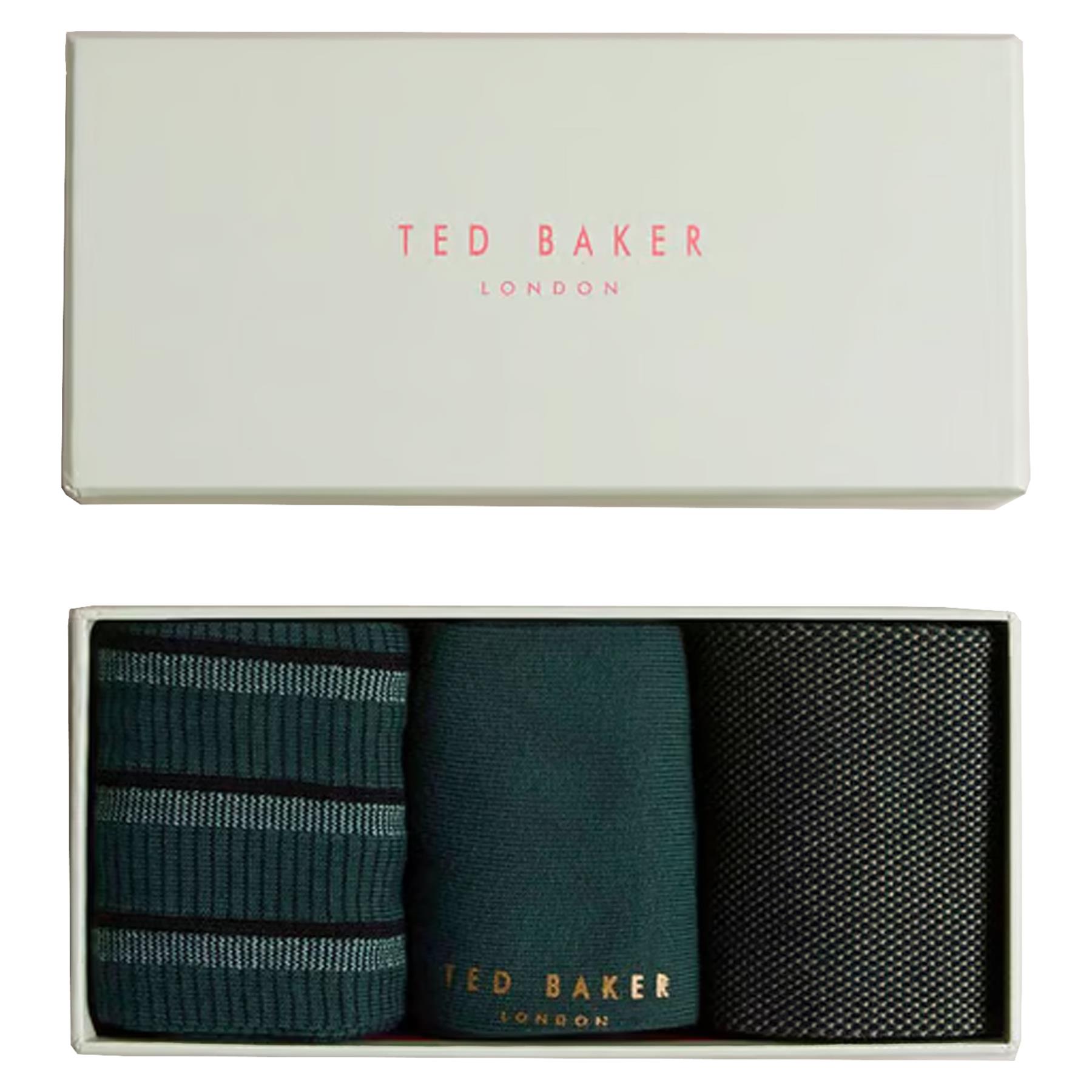 Ted Baker Mens Socks 3 Pairs Casual Cotton Rich Designer Gift Box Sock - Picture 32 of 34